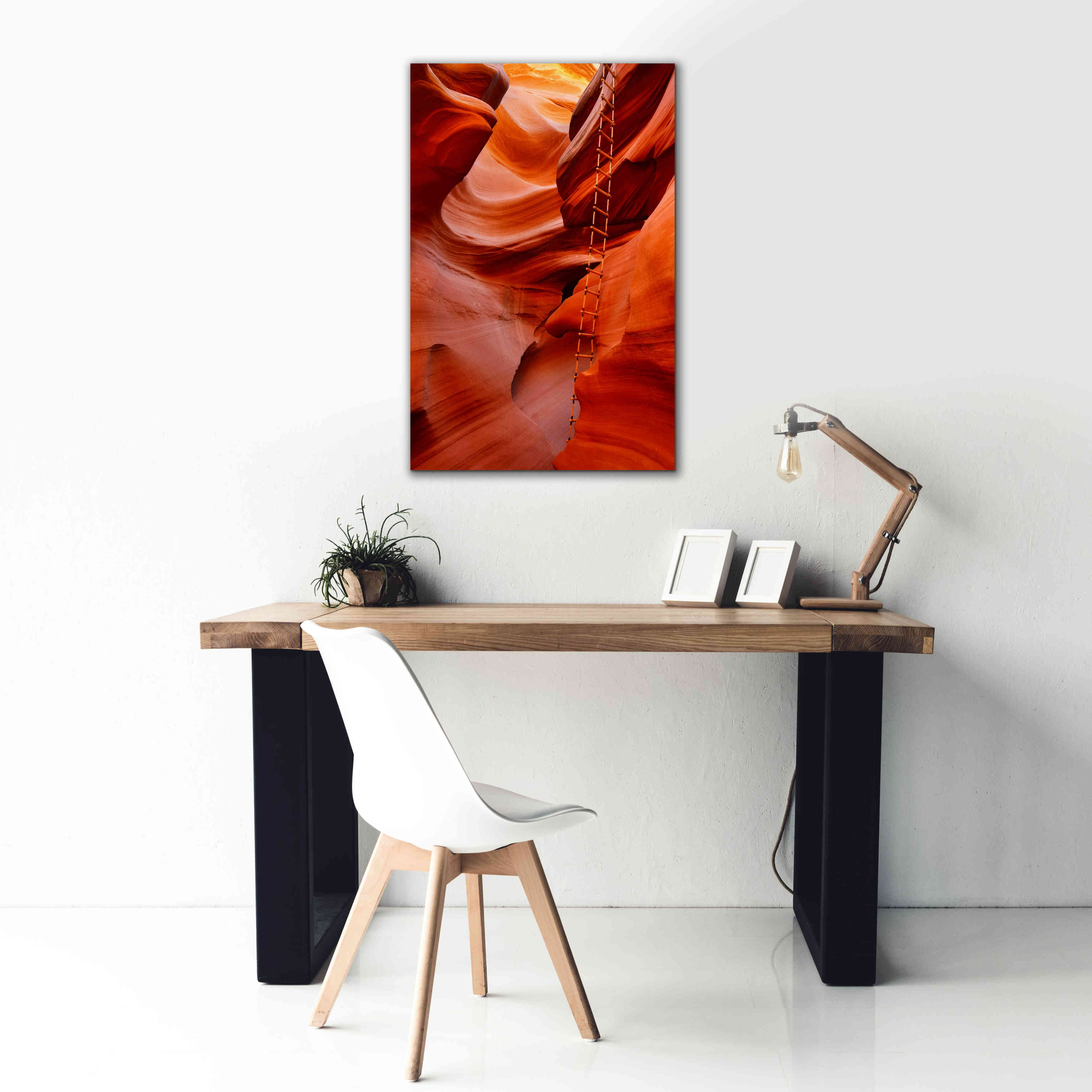 'Lower Antelope Canyon Ladder' by Mike Jones, Giclee Canvas Wall Art,26 x 40