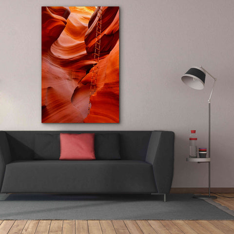 Image of 'Lower Antelope Canyon Ladder' by Mike Jones, Giclee Canvas Wall Art,40 x 60