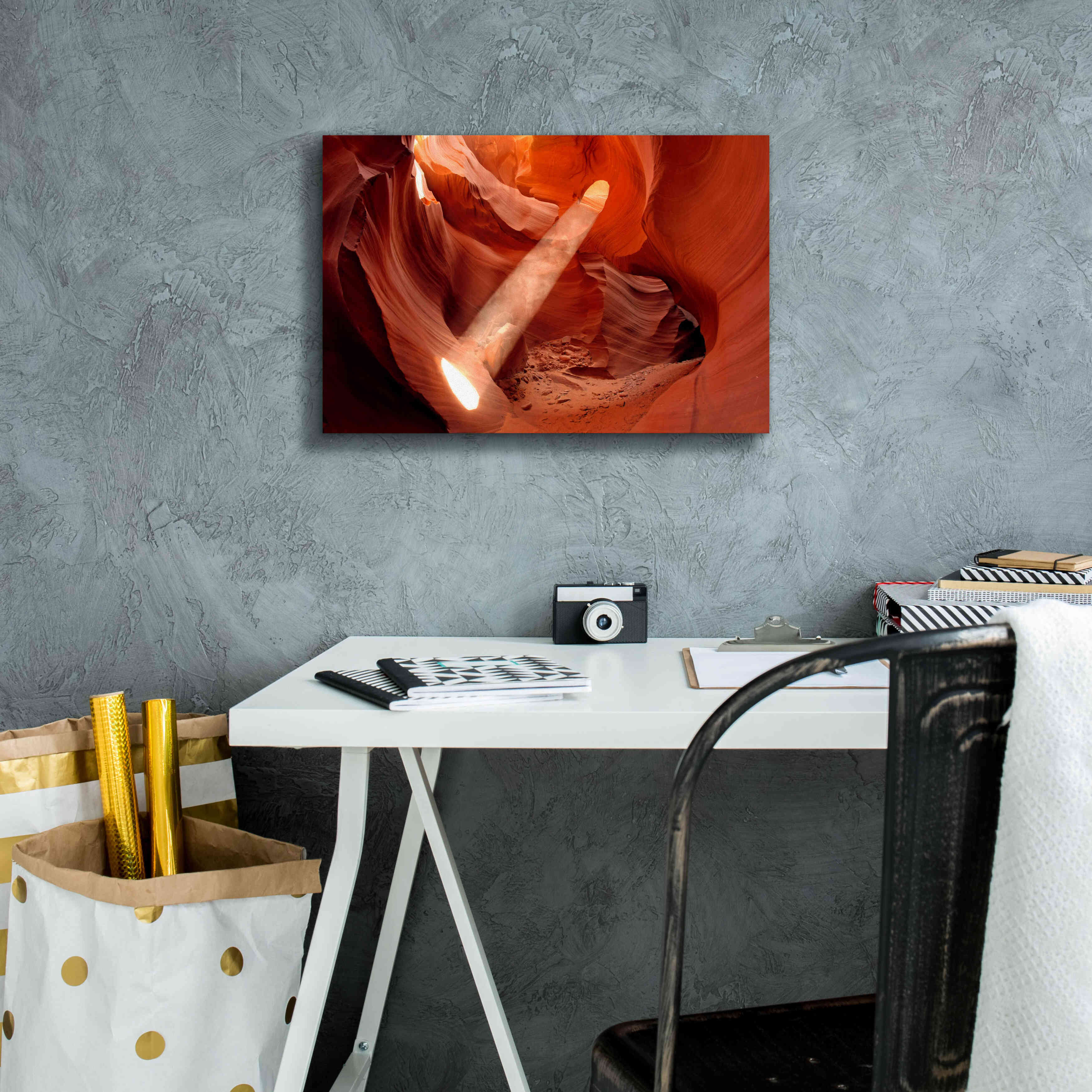 'Lower Antelope Light Beam' by Mike Jones, Giclee Canvas Wall Art,18 x 12