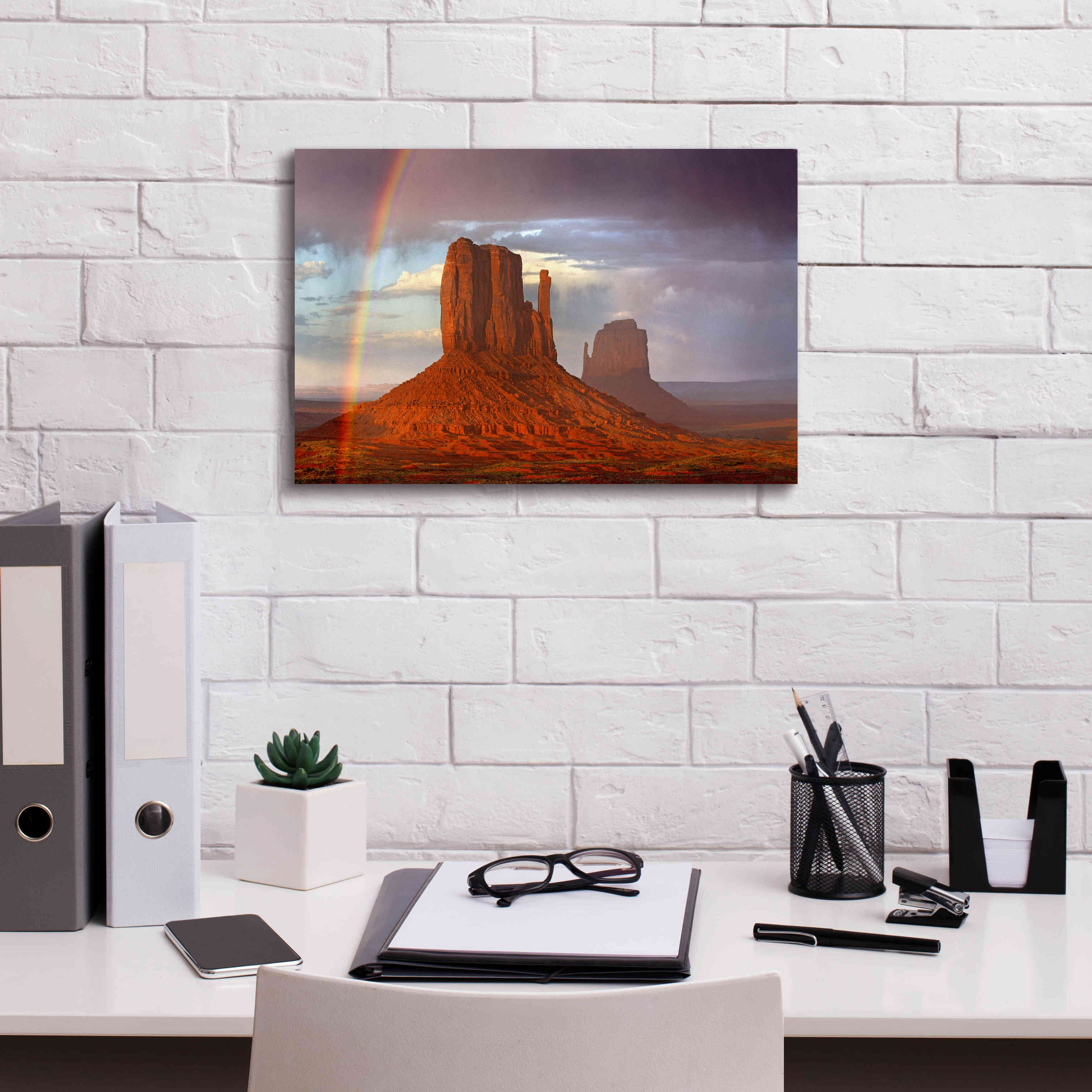 'Mittens Rainbow' by Mike Jones, Giclee Canvas Wall Art,18 x 12