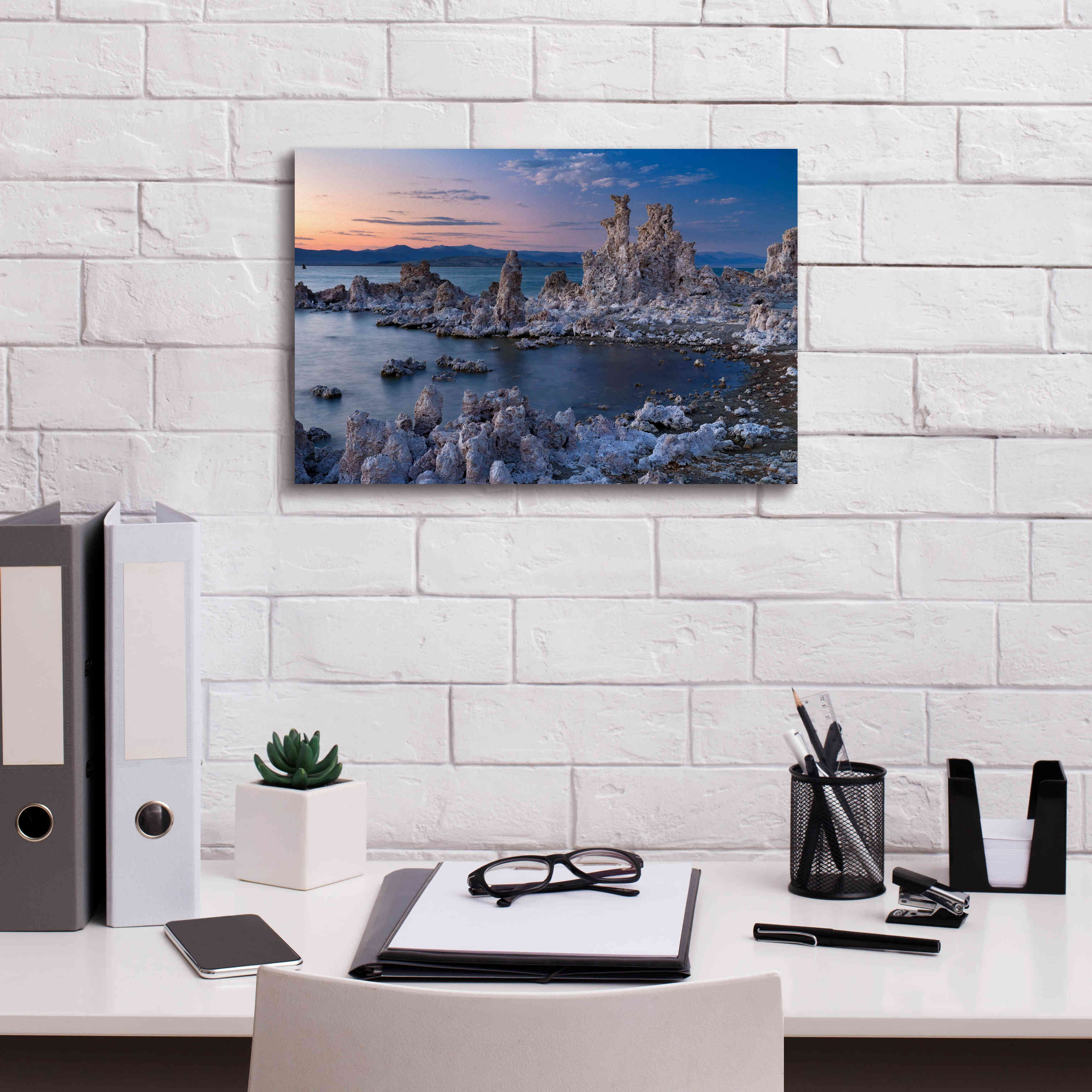 'Mono Lake South Tufa Dusk' by Mike Jones, Giclee Canvas Wall Art,18 x 12