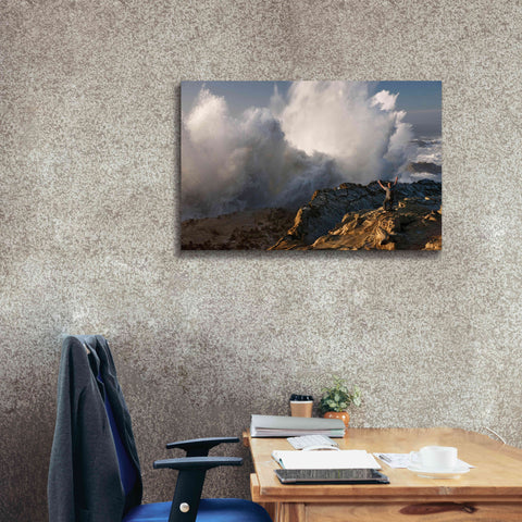 Image of 'Oregon Shore Acres Guy Huge Wave ' by Mike Jones, Giclee Canvas Wall Art,40 x 26