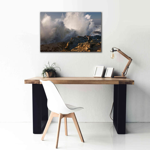 Image of 'Oregon Shore Acres Guy Huge Wave ' by Mike Jones, Giclee Canvas Wall Art,40 x 26