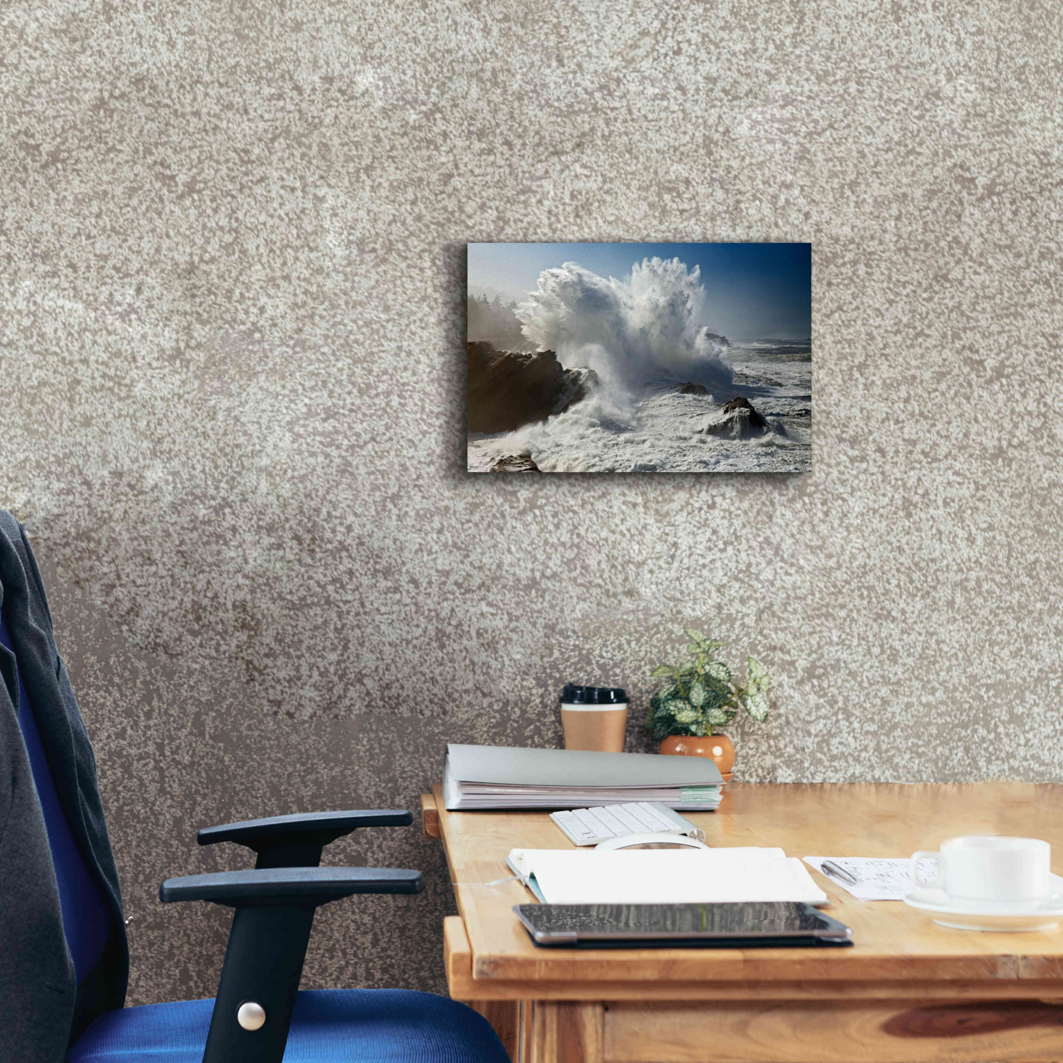 'Oregon Shore Acres SP Wave' by Mike Jones, Giclee Canvas Wall Art,18 x 12