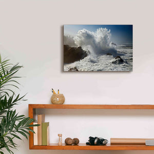 'Oregon Shore Acres SP Wave' by Mike Jones, Giclee Canvas Wall Art,18 x 12
