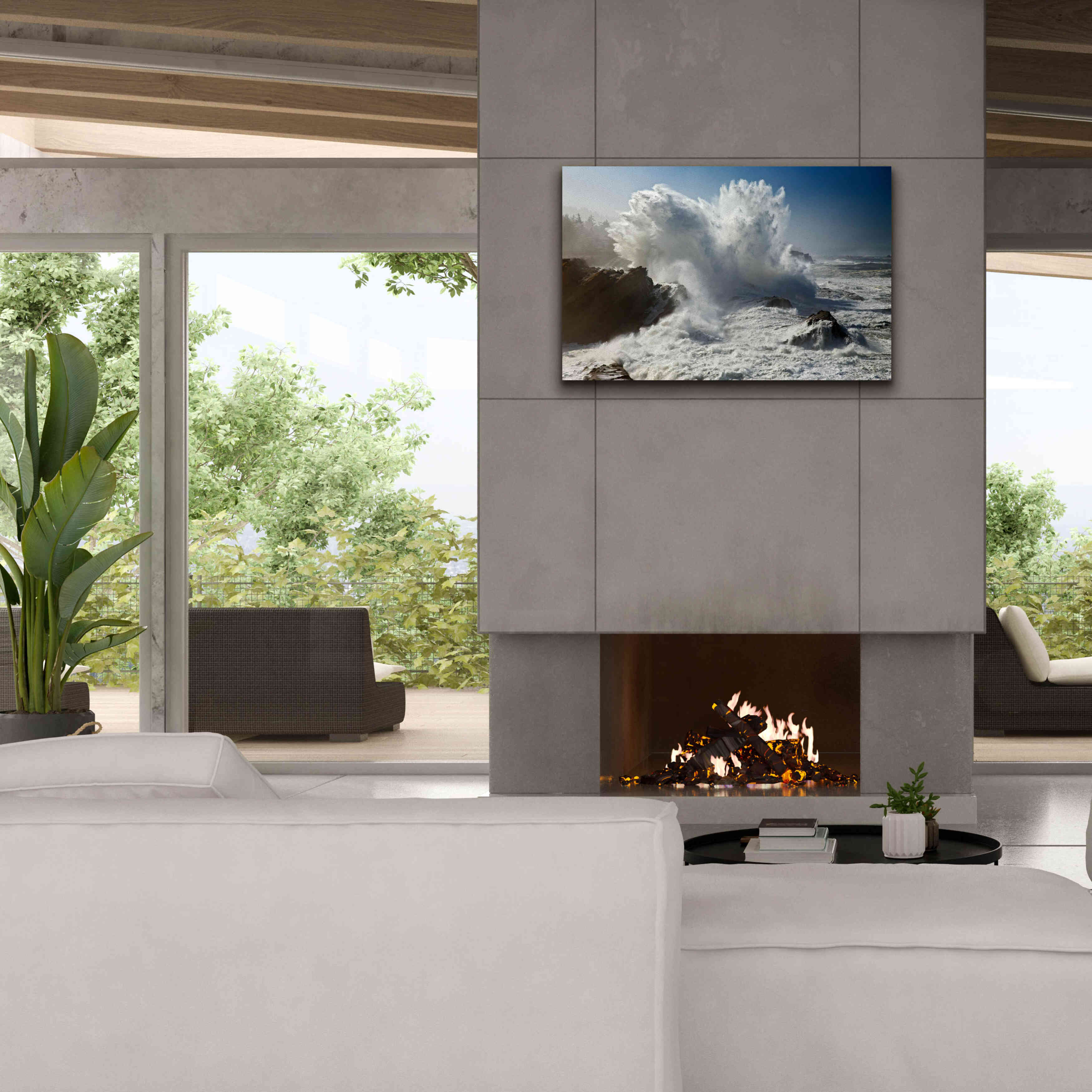 'Oregon Shore Acres SP Wave' by Mike Jones, Giclee Canvas Wall Art,40 x 26