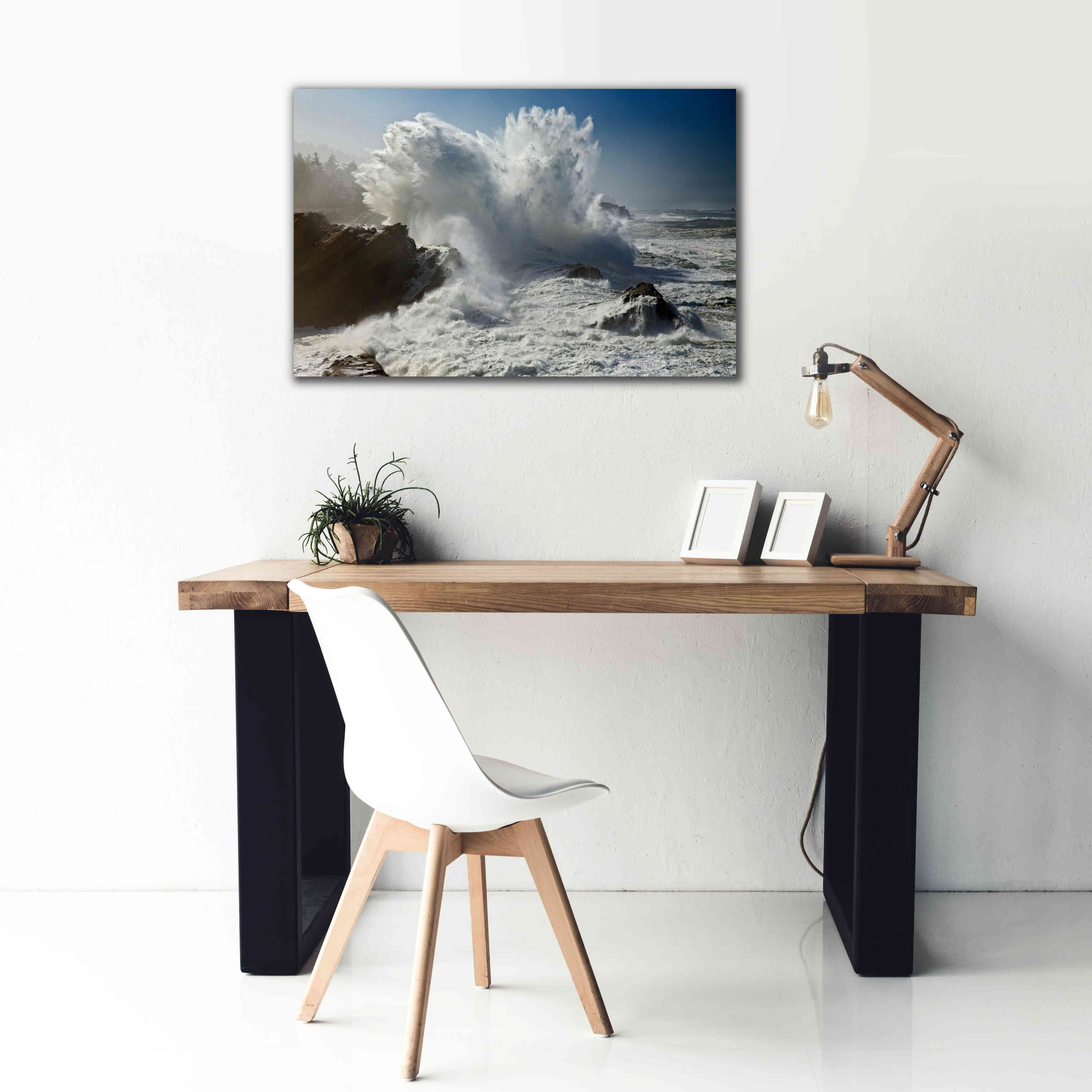 'Oregon Shore Acres SP Wave' by Mike Jones, Giclee Canvas Wall Art,40 x 26