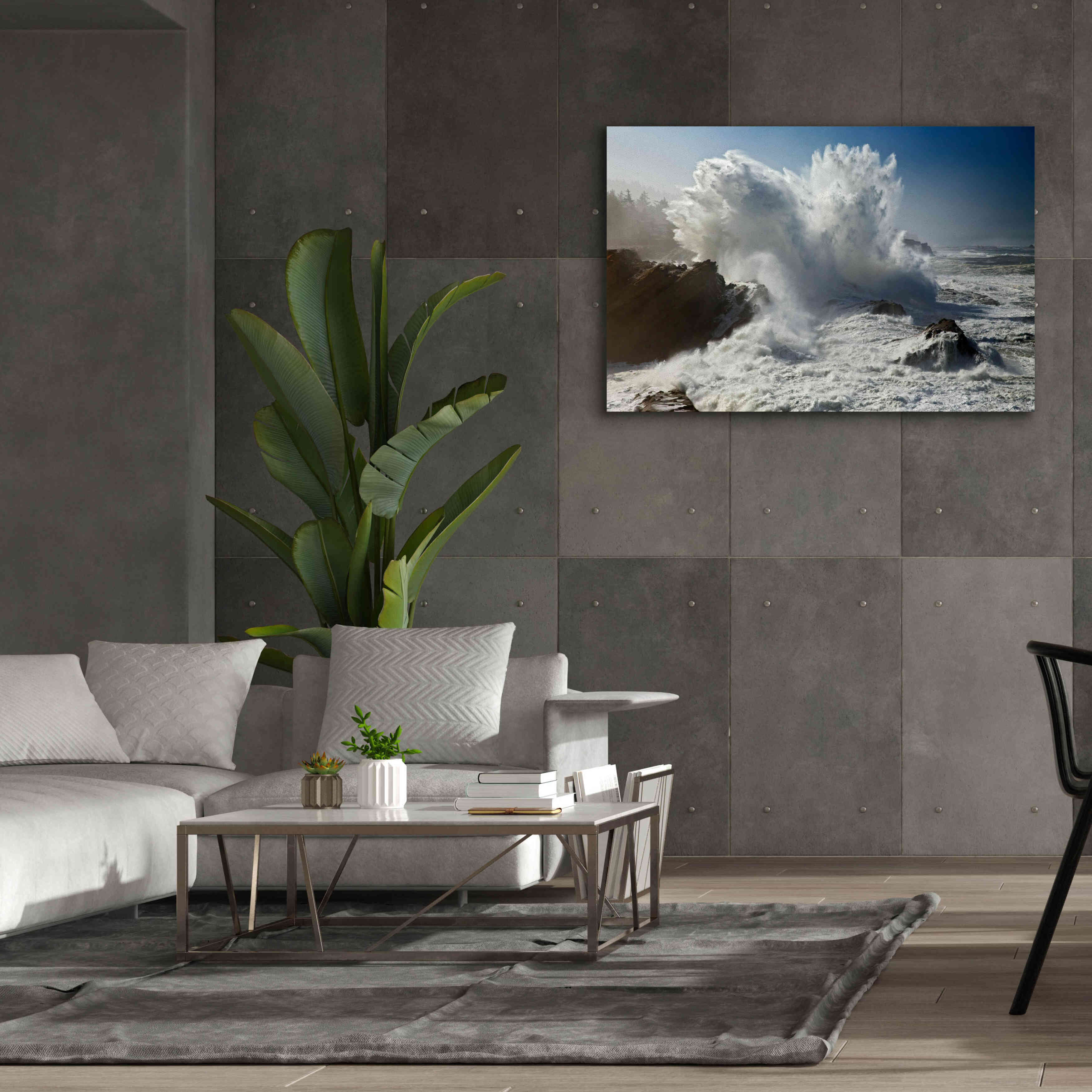 'Oregon Shore Acres SP Wave' by Mike Jones, Giclee Canvas Wall Art,60 x 40