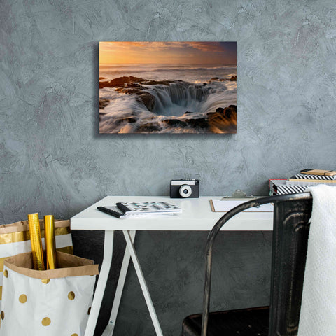 Image of 'Oregon Thor's Well' by Mike Jones, Giclee Canvas Wall Art,18 x 12