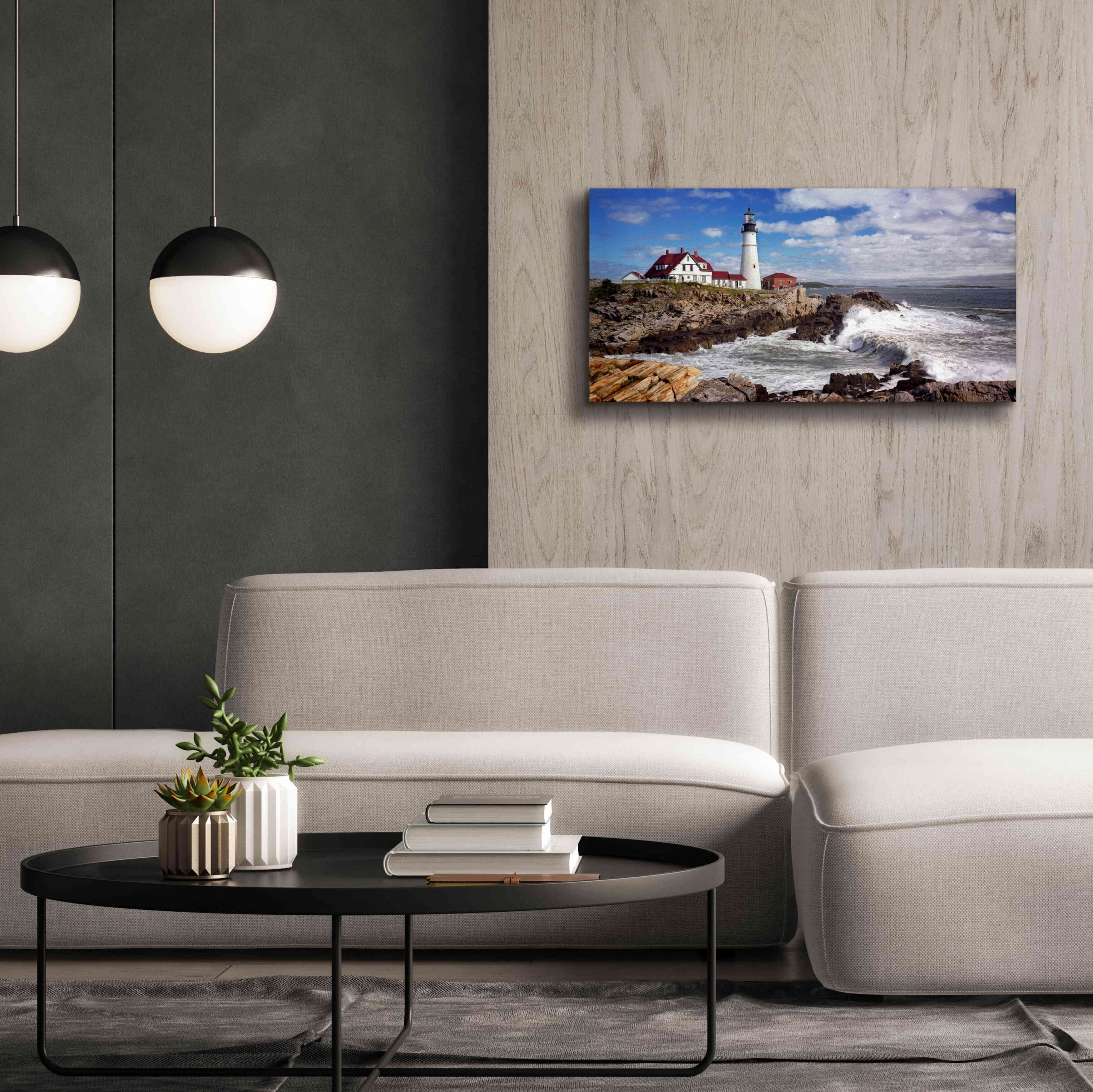 'Portland Head Light' by Mike Jones, Giclee Canvas Wall Art,40 x 20