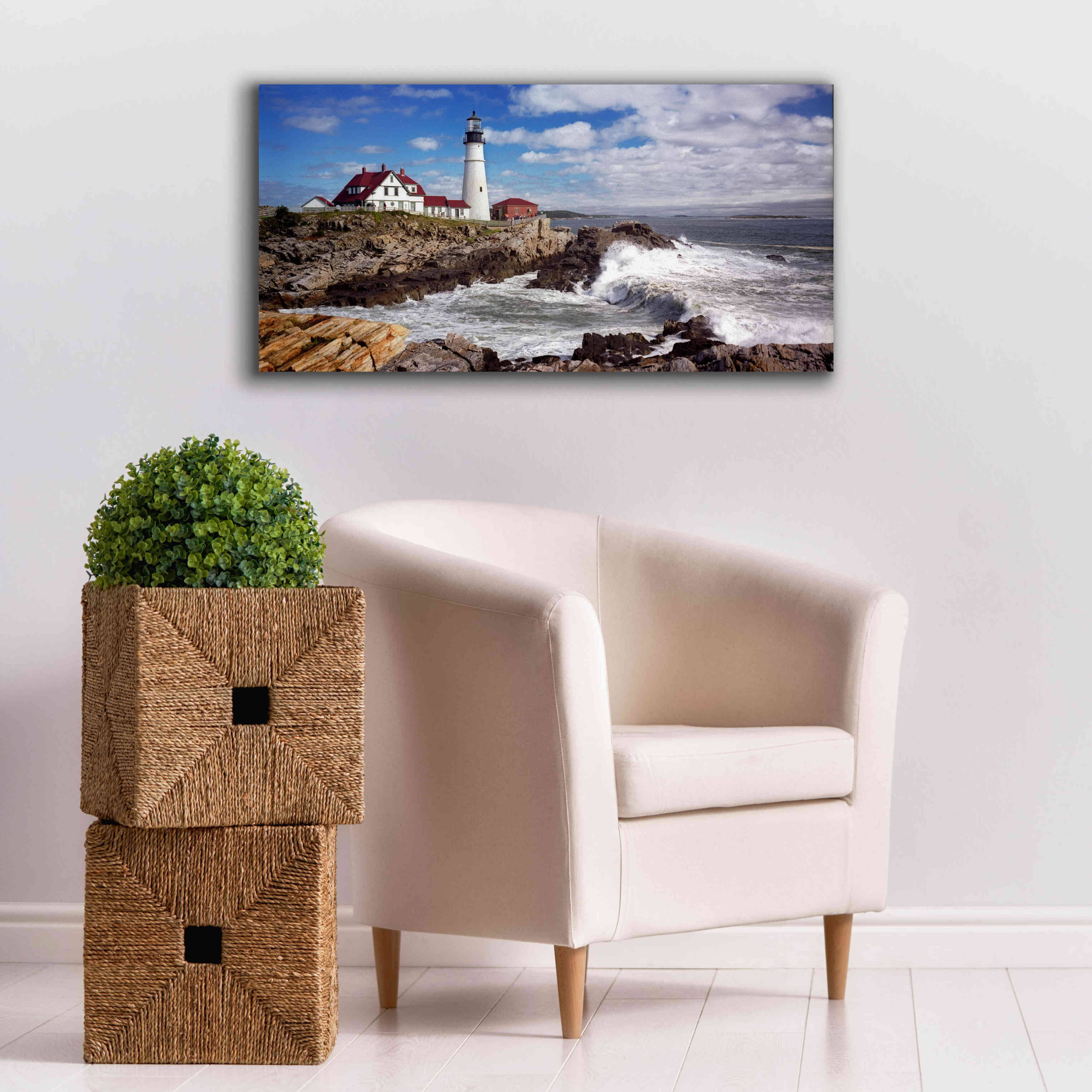 'Portland Head Light' by Mike Jones, Giclee Canvas Wall Art,40 x 20