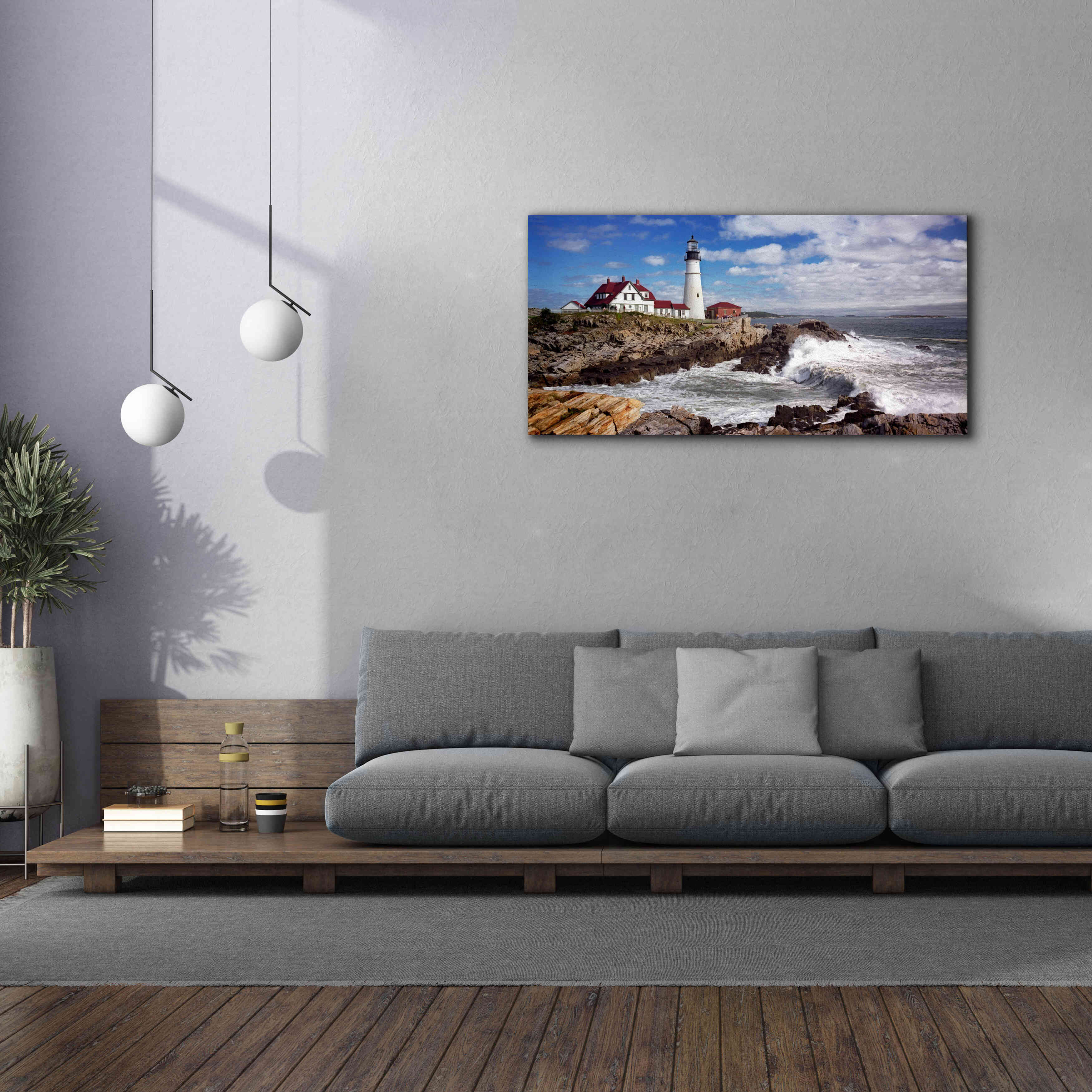 'Portland Head Light' by Mike Jones, Giclee Canvas Wall Art,60 x 30