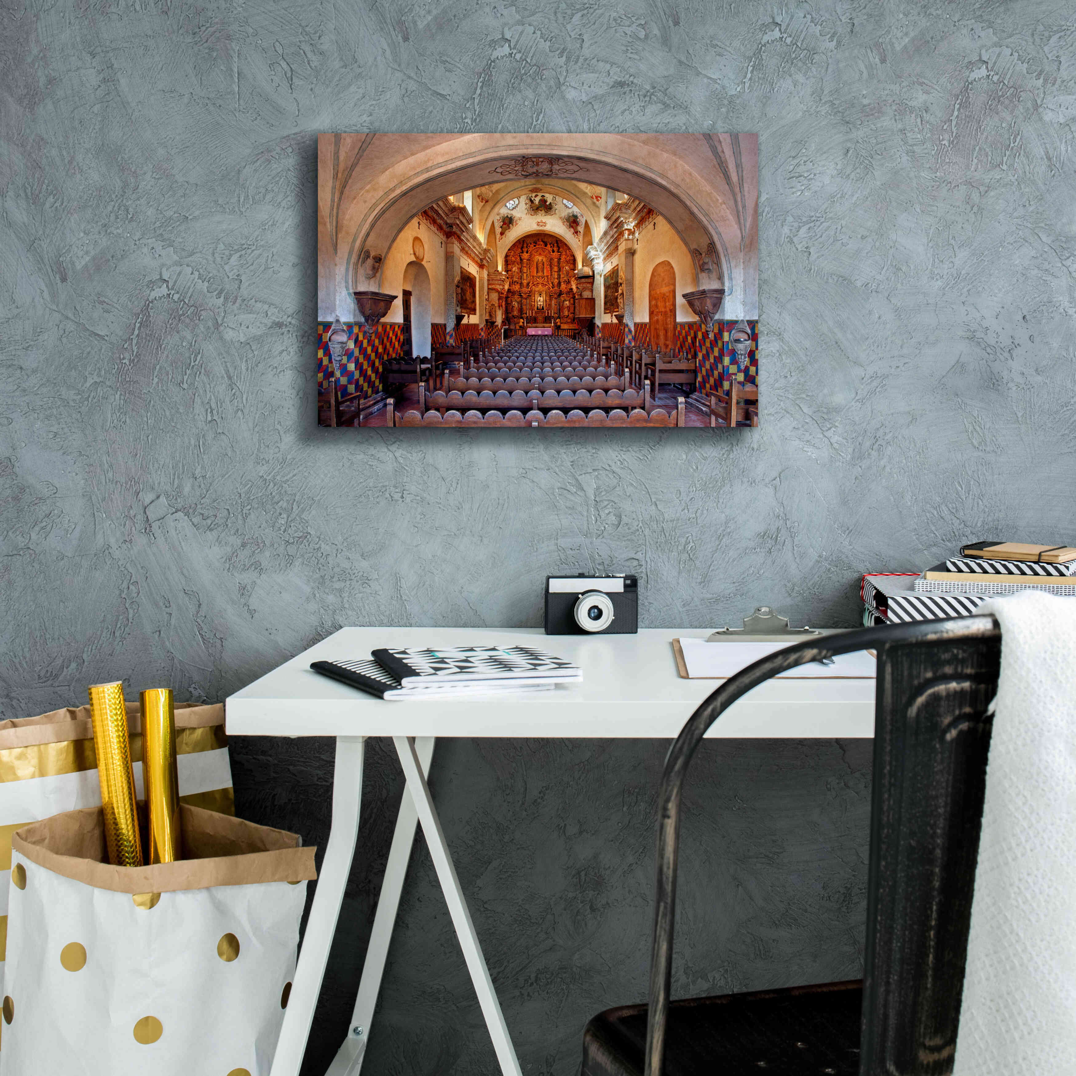 'San Xavier from front door' by Mike Jones, Giclee Canvas Wall Art,18 x 12