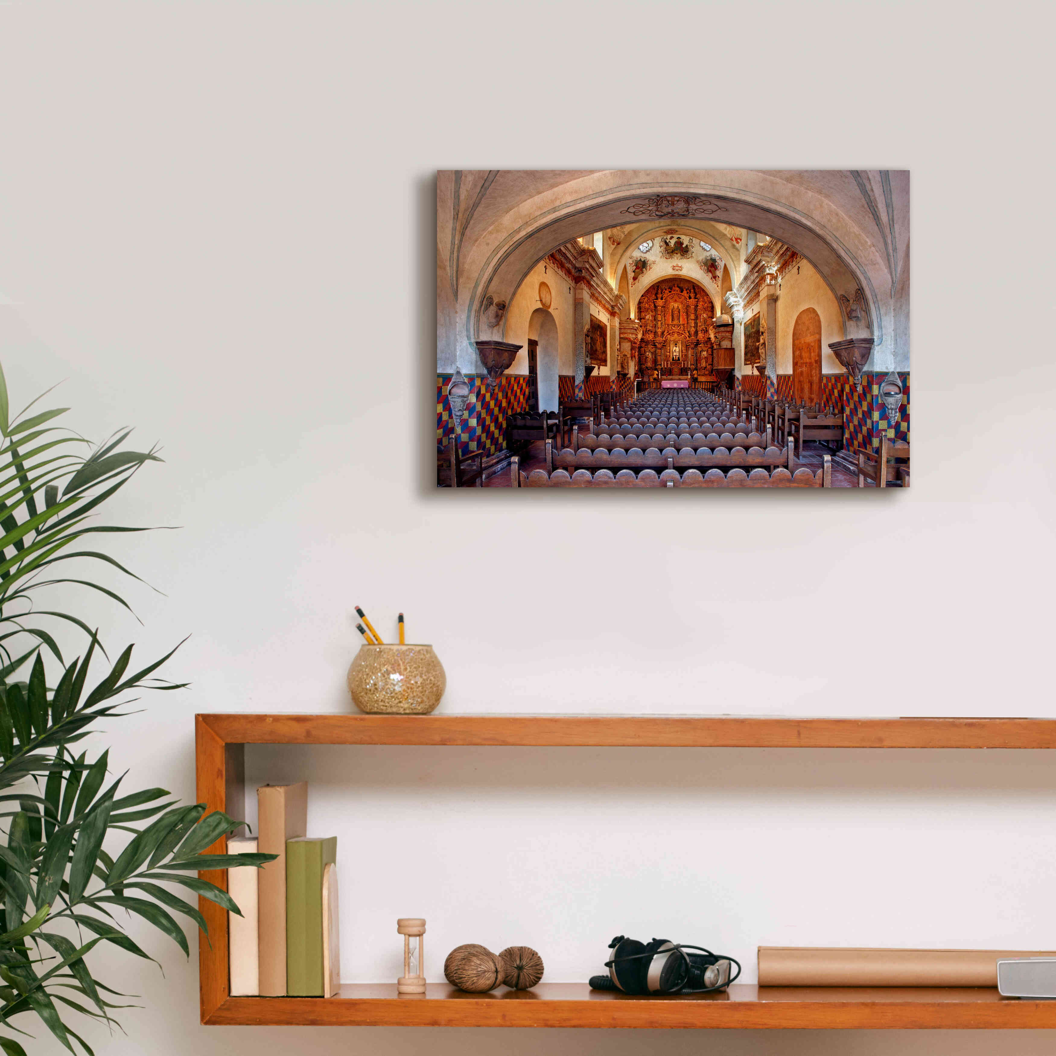 'San Xavier from front door' by Mike Jones, Giclee Canvas Wall Art,18 x 12