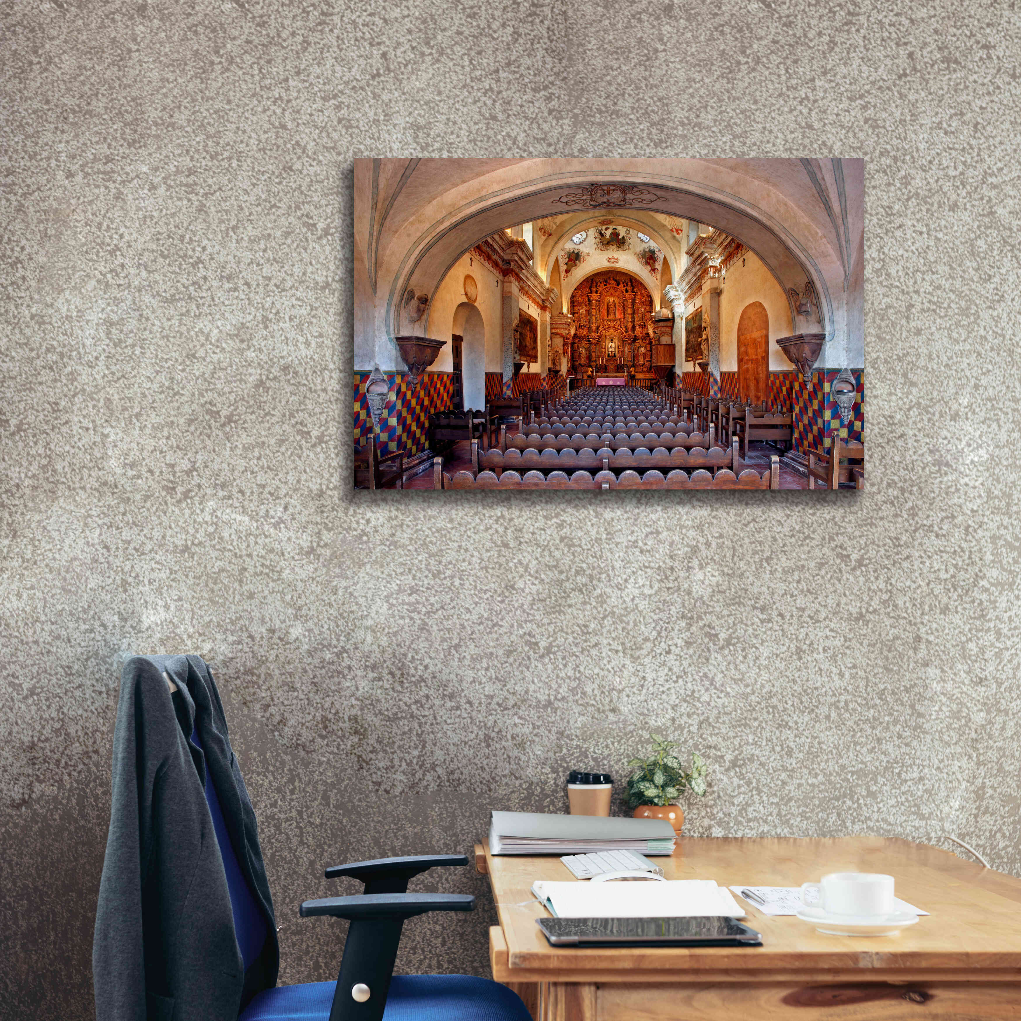 'San Xavier from front door' by Mike Jones, Giclee Canvas Wall Art,40 x 26