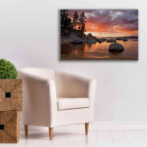 'Sand Harbor Sunset' by Mike Jones, Giclee Canvas Wall Art,40 x 26