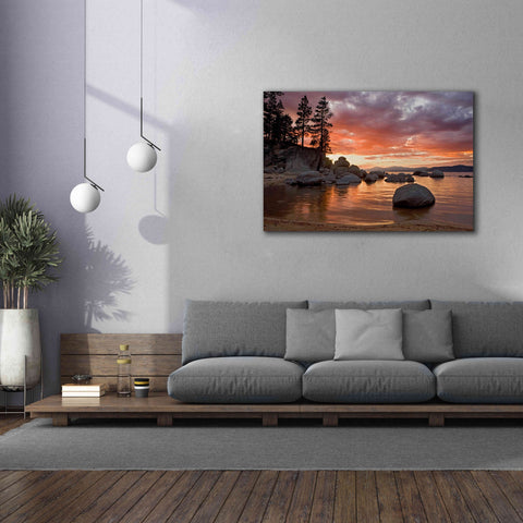 Image of 'Sand Harbor Sunset' by Mike Jones, Giclee Canvas Wall Art,60 x 40