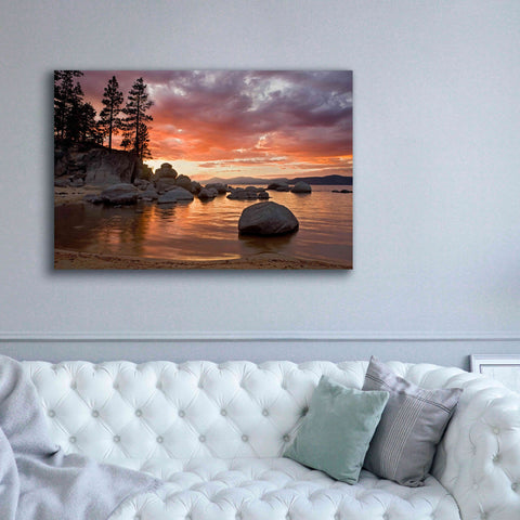 Image of 'Sand Harbor Sunset' by Mike Jones, Giclee Canvas Wall Art,60 x 40