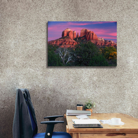 Image of 'Sedona Cathedral Rock Dusk' by Mike Jones, Giclee Canvas Wall Art,40 x 26