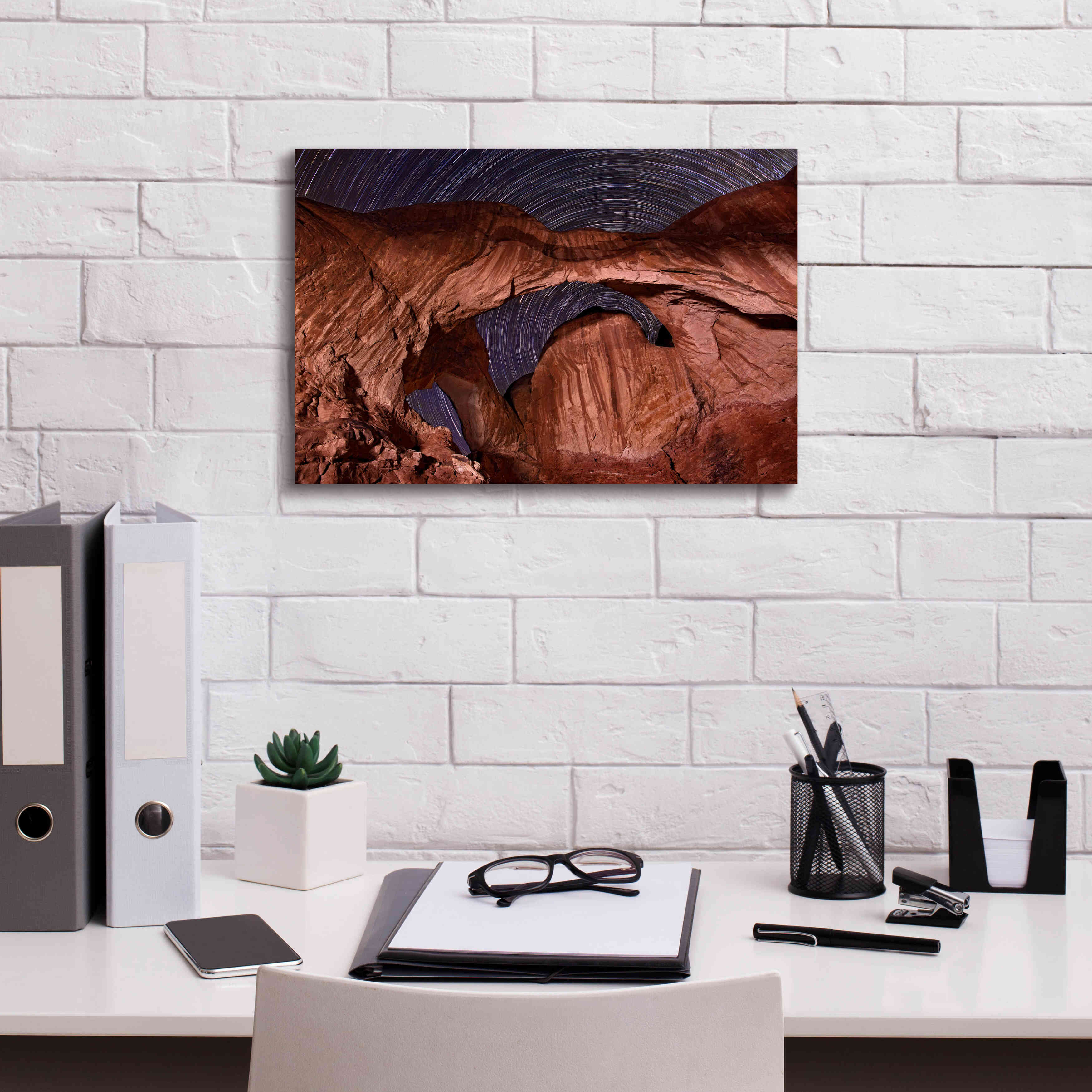 'Star Trails Diminishing' by Mike Jones, Giclee Canvas Wall Art,18 x 12