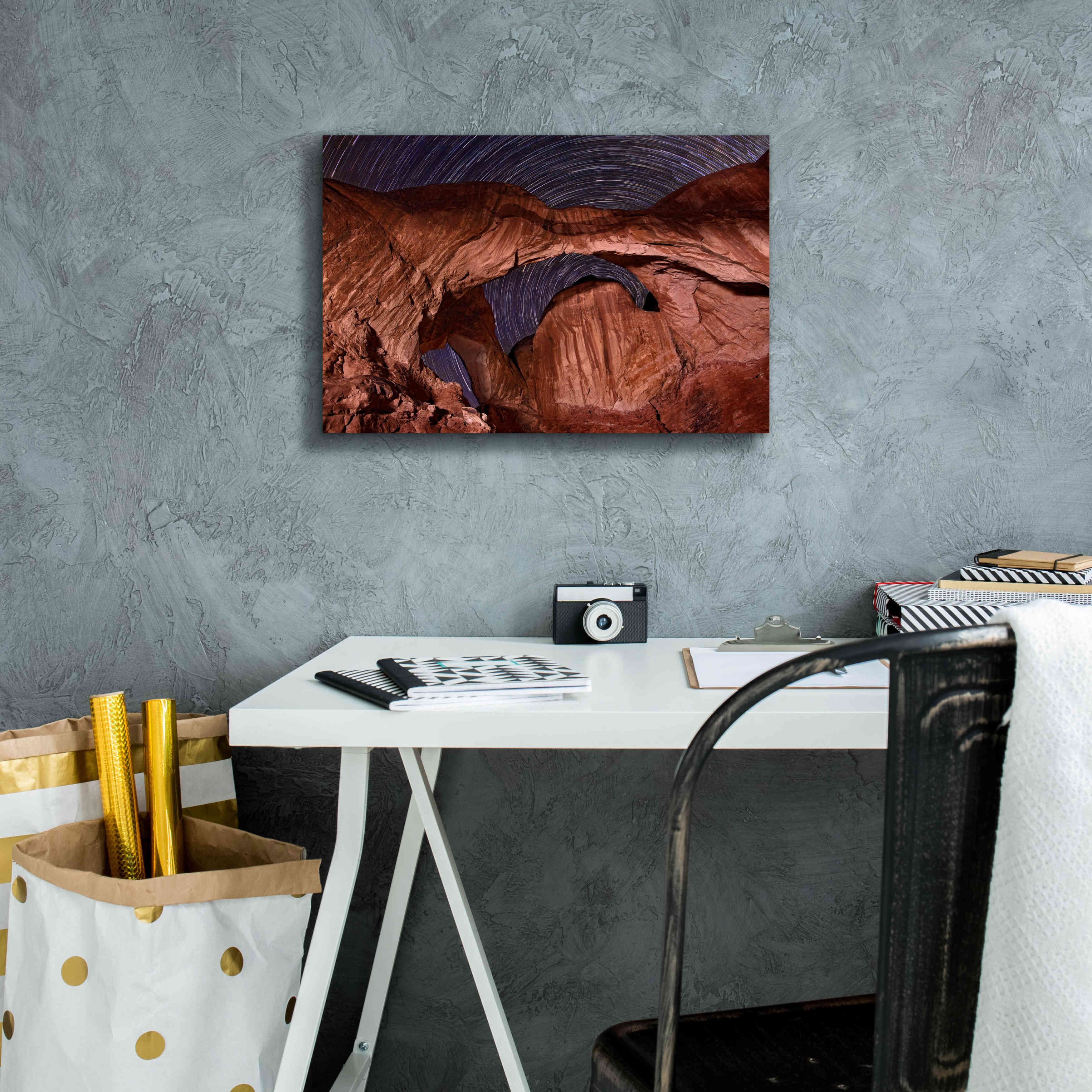 'Star Trails Diminishing' by Mike Jones, Giclee Canvas Wall Art,18 x 12