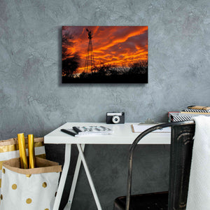 'Superior Windmill Sunset' by Mike Jones, Giclee Canvas Wall Art,18 x 12