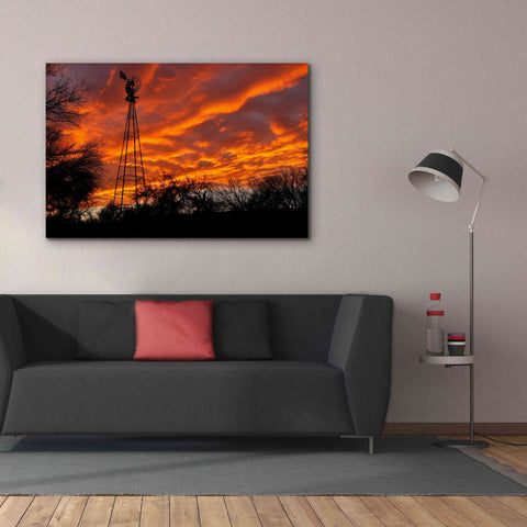 Image of 'Superior Windmill Sunset' by Mike Jones, Giclee Canvas Wall Art,60 x 40