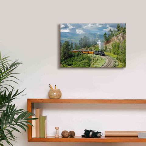 Image of 'The Train, From Bridge' by Mike Jones, Giclee Canvas Wall Art,18 x 12