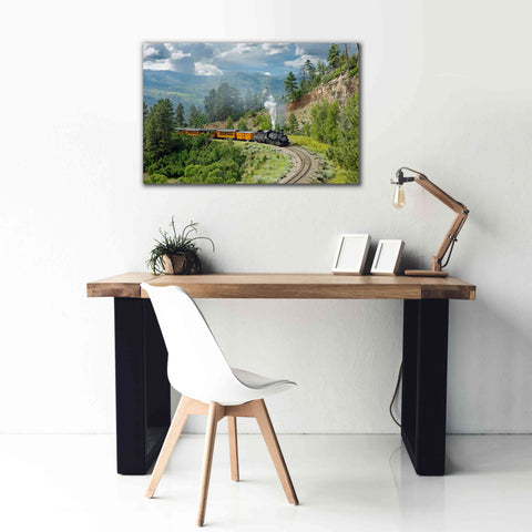 Image of 'The Train, From Bridge' by Mike Jones, Giclee Canvas Wall Art,40 x 26