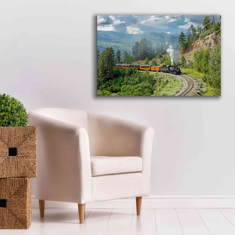 Image of 'The Train, From Bridge' by Mike Jones, Giclee Canvas Wall Art,40 x 26