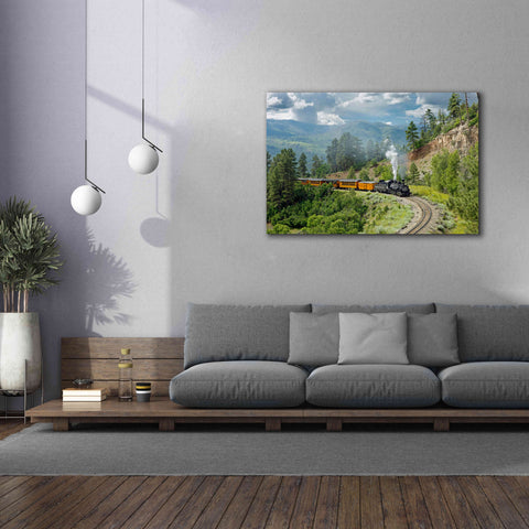 Image of 'The Train, From Bridge' by Mike Jones, Giclee Canvas Wall Art,60 x 40