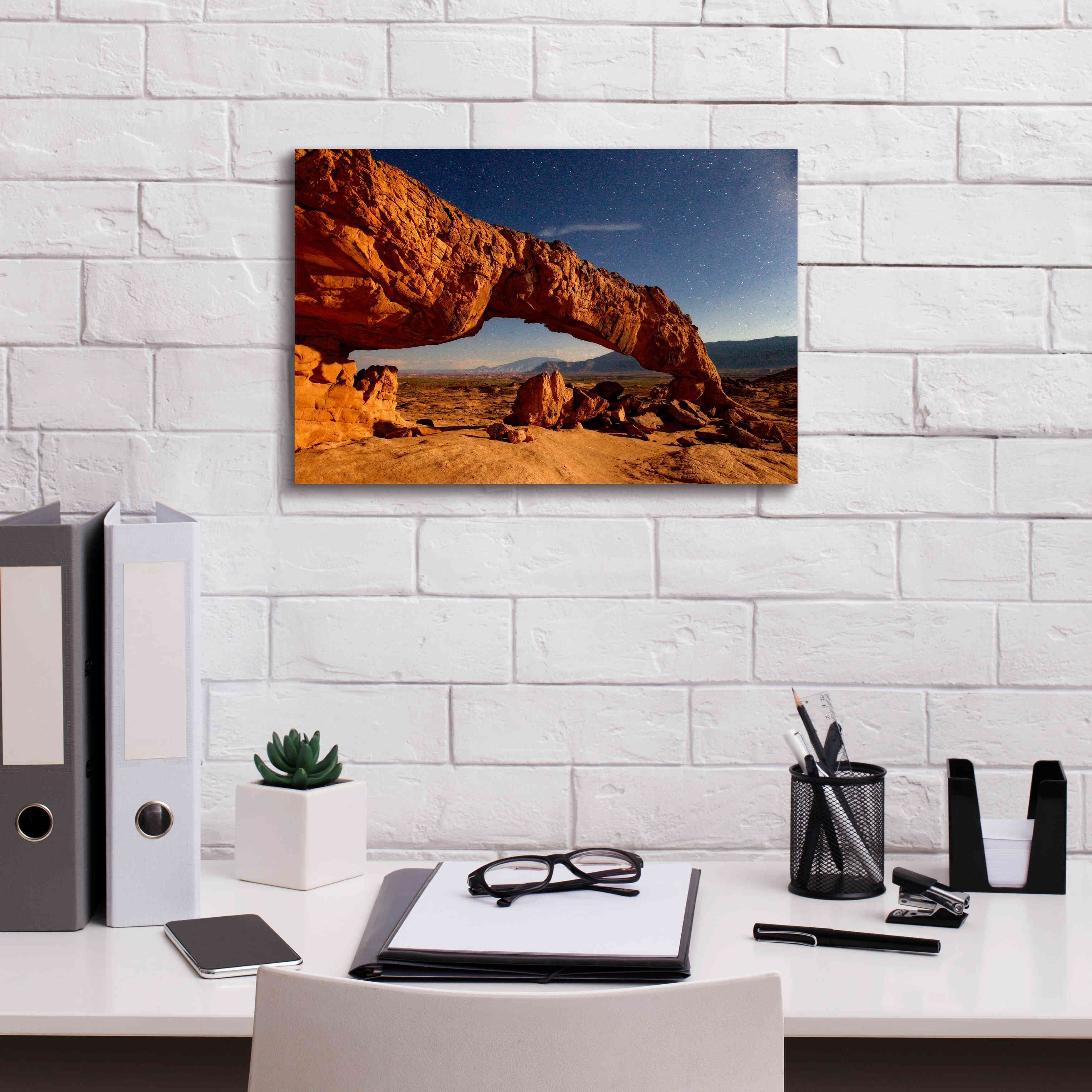 'Utah Sunset Arch' by Mike Jones, Giclee Canvas Wall Art,18 x 12