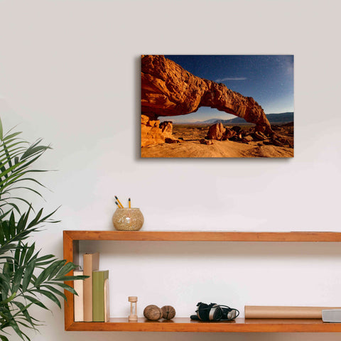 Image of 'Utah Sunset Arch' by Mike Jones, Giclee Canvas Wall Art,18 x 12