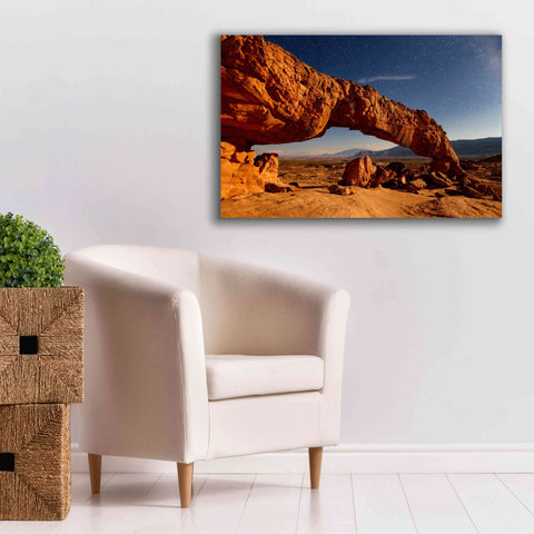 Image of 'Utah Sunset Arch' by Mike Jones, Giclee Canvas Wall Art,40 x 26