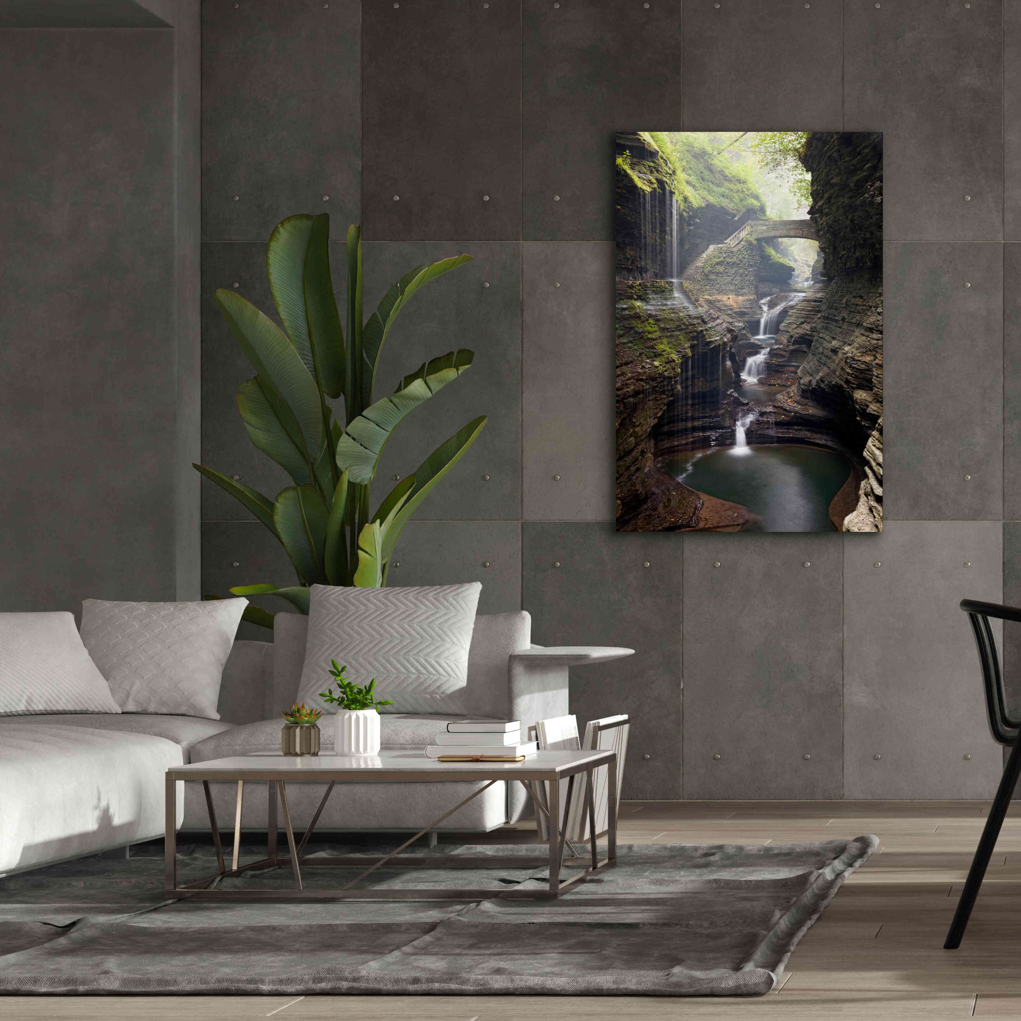 'Watkins Glen Rainbow Bridge' by Mike Jones, Giclee Canvas Wall Art,40 x 60