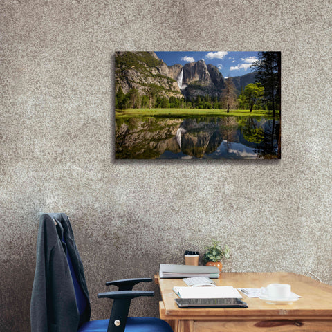 Image of 'Yosemite Falls Reflection' by Mike Jones, Giclee Canvas Wall Art,40 x 26