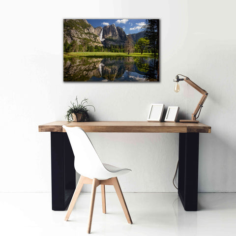 Image of 'Yosemite Falls Reflection' by Mike Jones, Giclee Canvas Wall Art,40 x 26