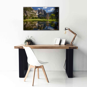 'Yosemite Falls Reflection' by Mike Jones, Giclee Canvas Wall Art,40 x 26