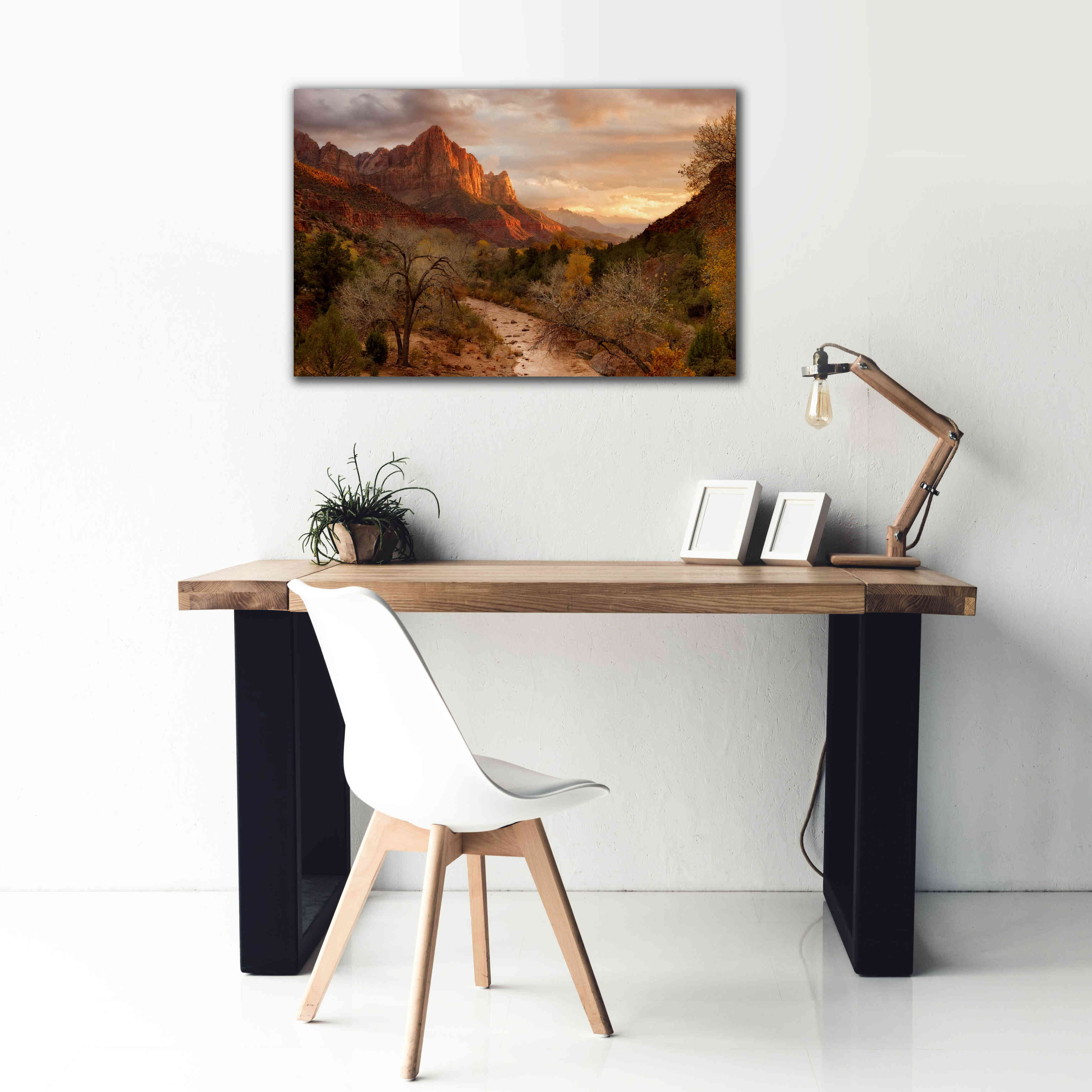'Zion Watchmen Sunset' by Mike Jones, Giclee Canvas Wall Art,40 x 26