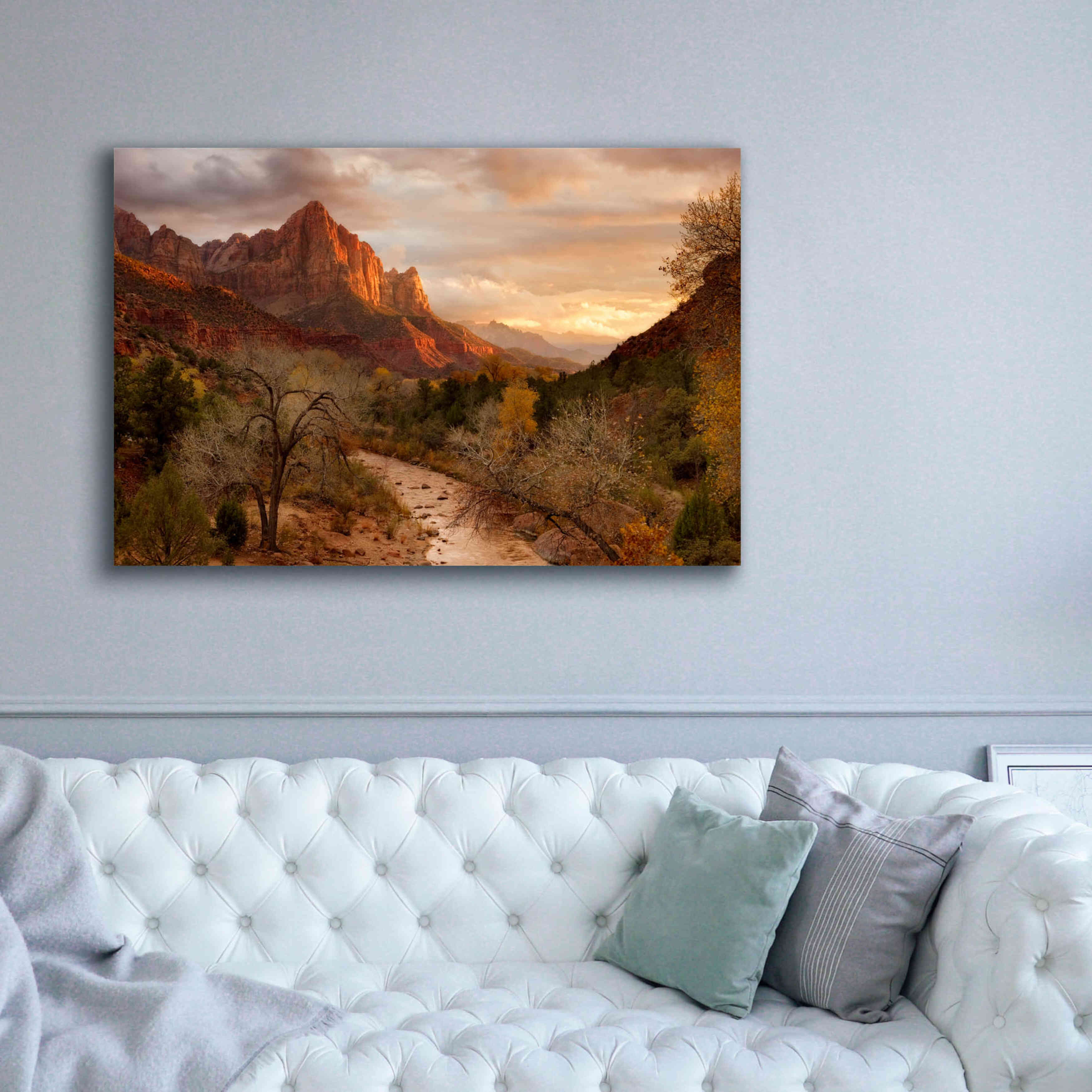 'Zion Watchmen Sunset' by Mike Jones, Giclee Canvas Wall Art,60 x 40