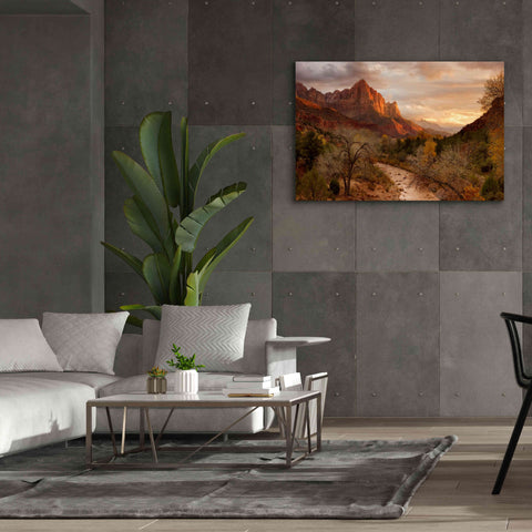 Image of 'Zion Watchmen Sunset' by Mike Jones, Giclee Canvas Wall Art,60 x 40