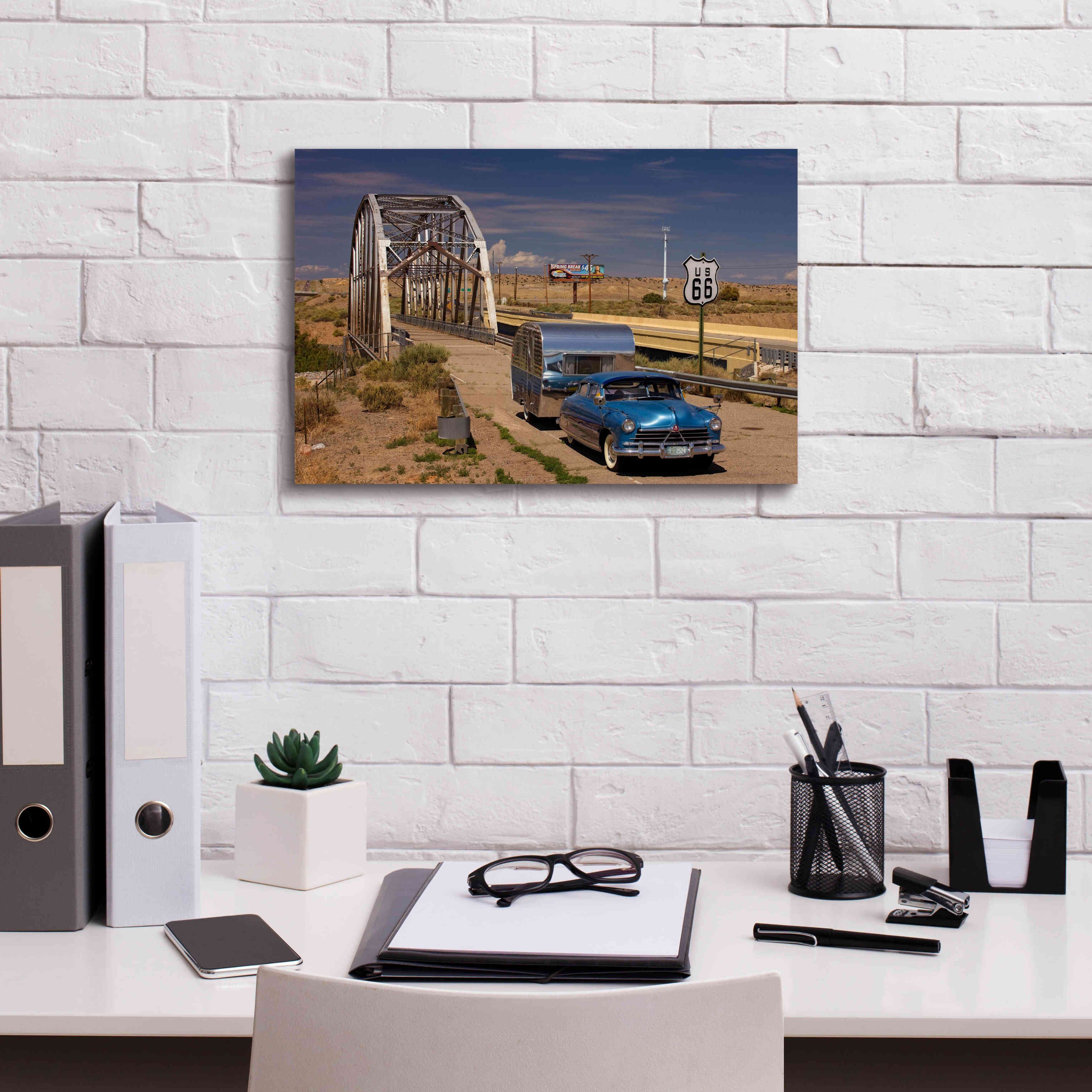 'Albaquerque Rt Rio Puerco Bridge' by Mike Jones, Giclee Canvas Wall Art,18 x 12