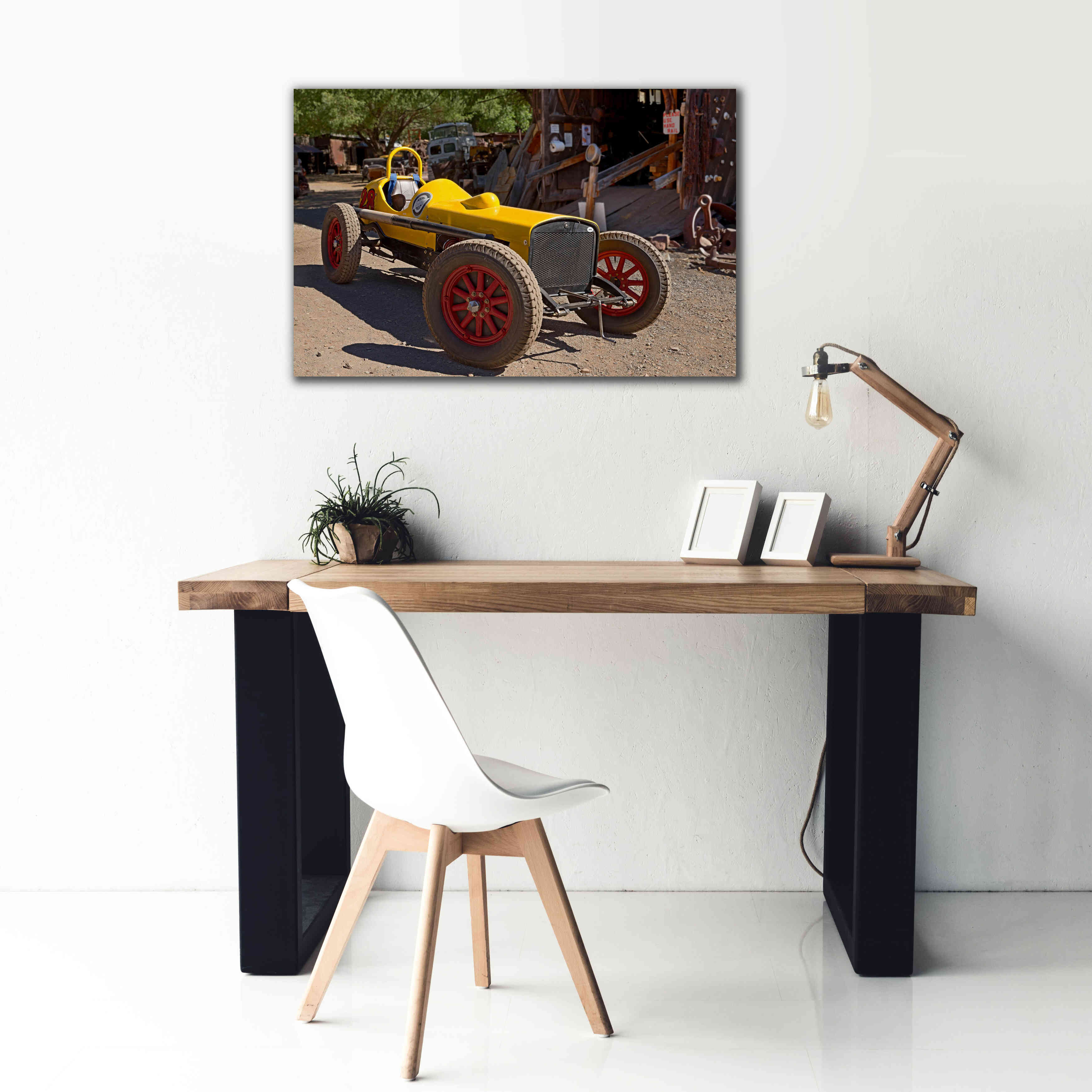 'Gold King Mine Race Car' by Mike Jones, Giclee Canvas Wall Art,40 x 26