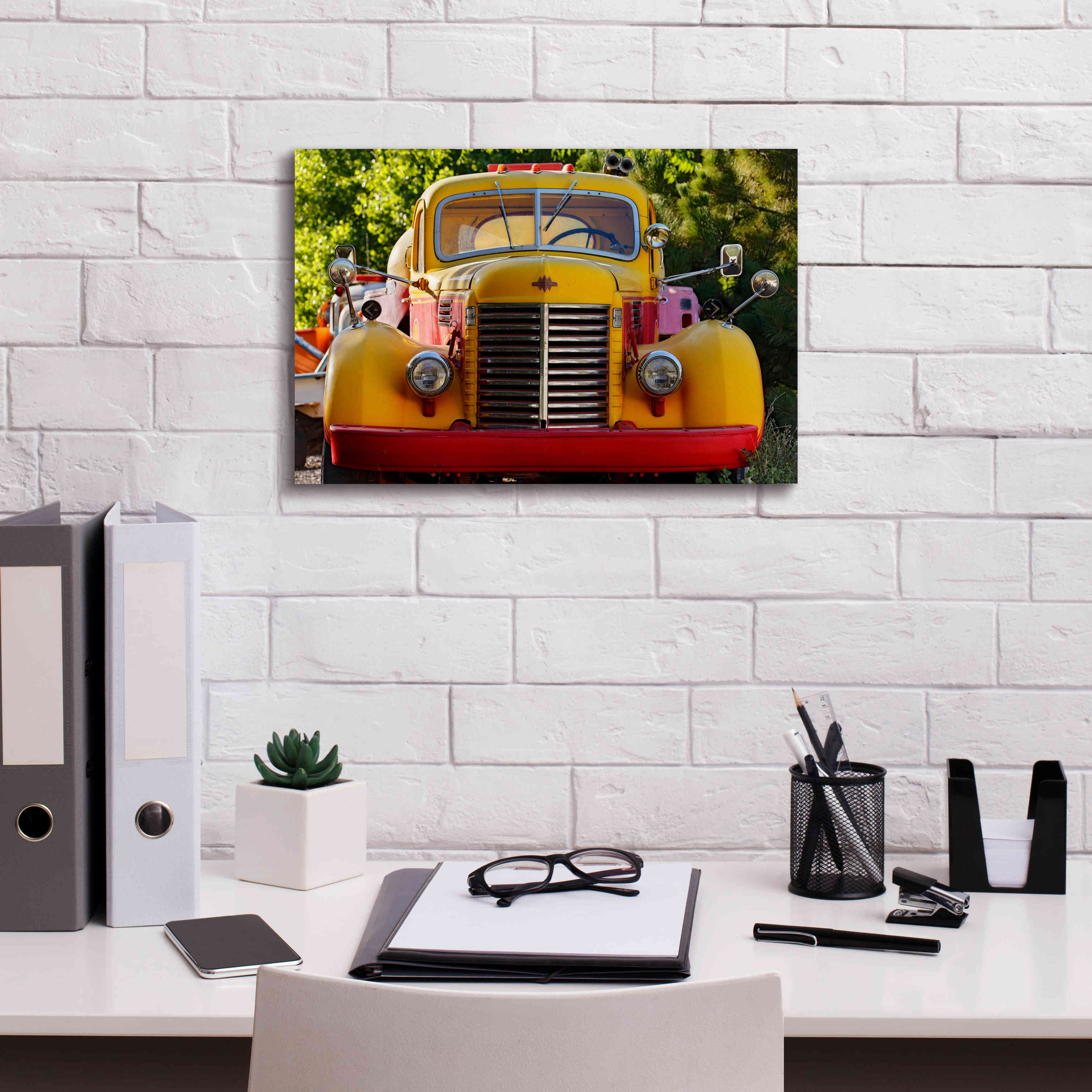 'Gold King Mine Yellow Truck' by Mike Jones, Giclee Canvas Wall Art,18 x 12
