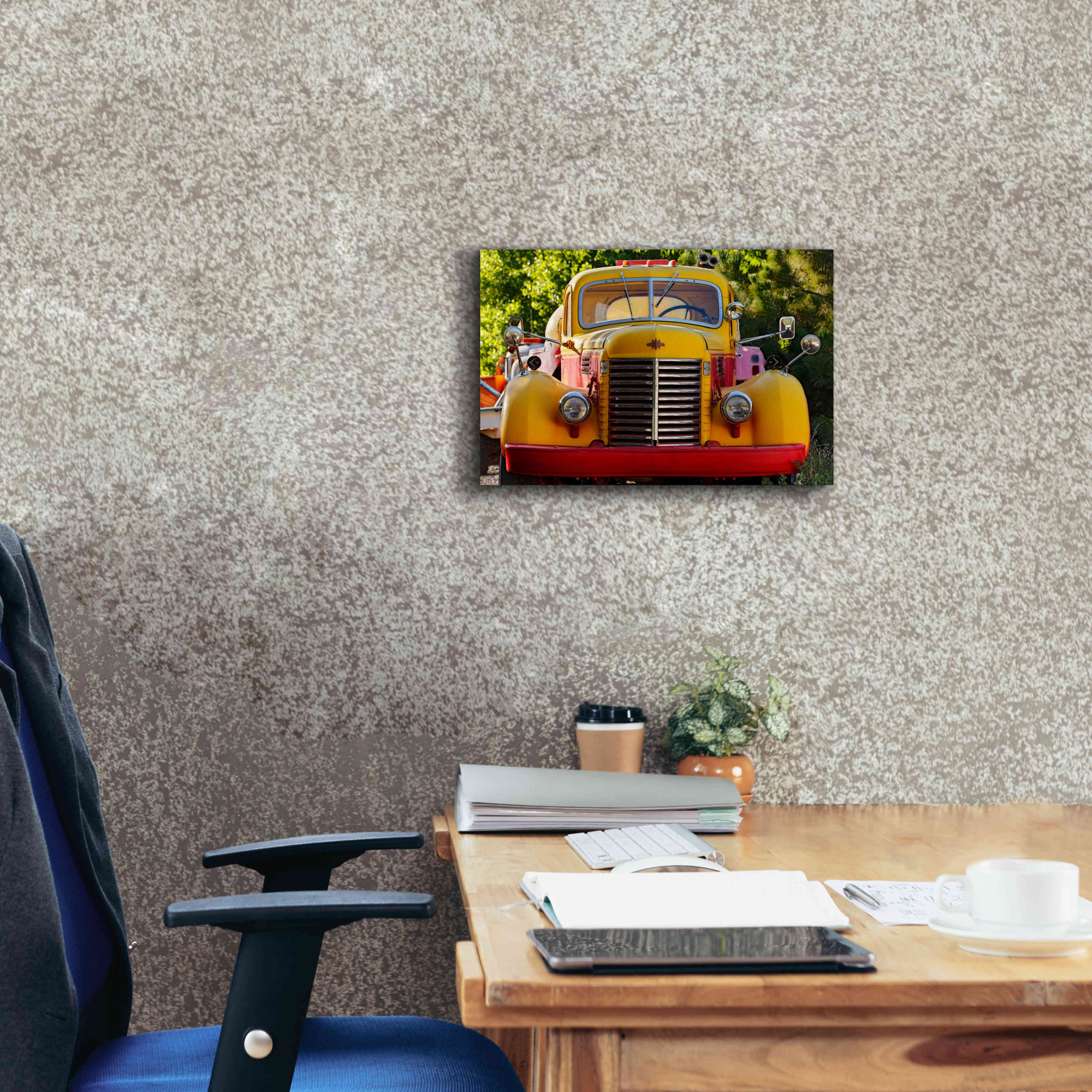 'Gold King Mine Yellow Truck' by Mike Jones, Giclee Canvas Wall Art,18 x 12