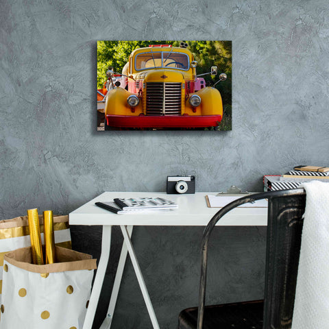 Image of 'Gold King Mine Yellow Truck' by Mike Jones, Giclee Canvas Wall Art,18 x 12