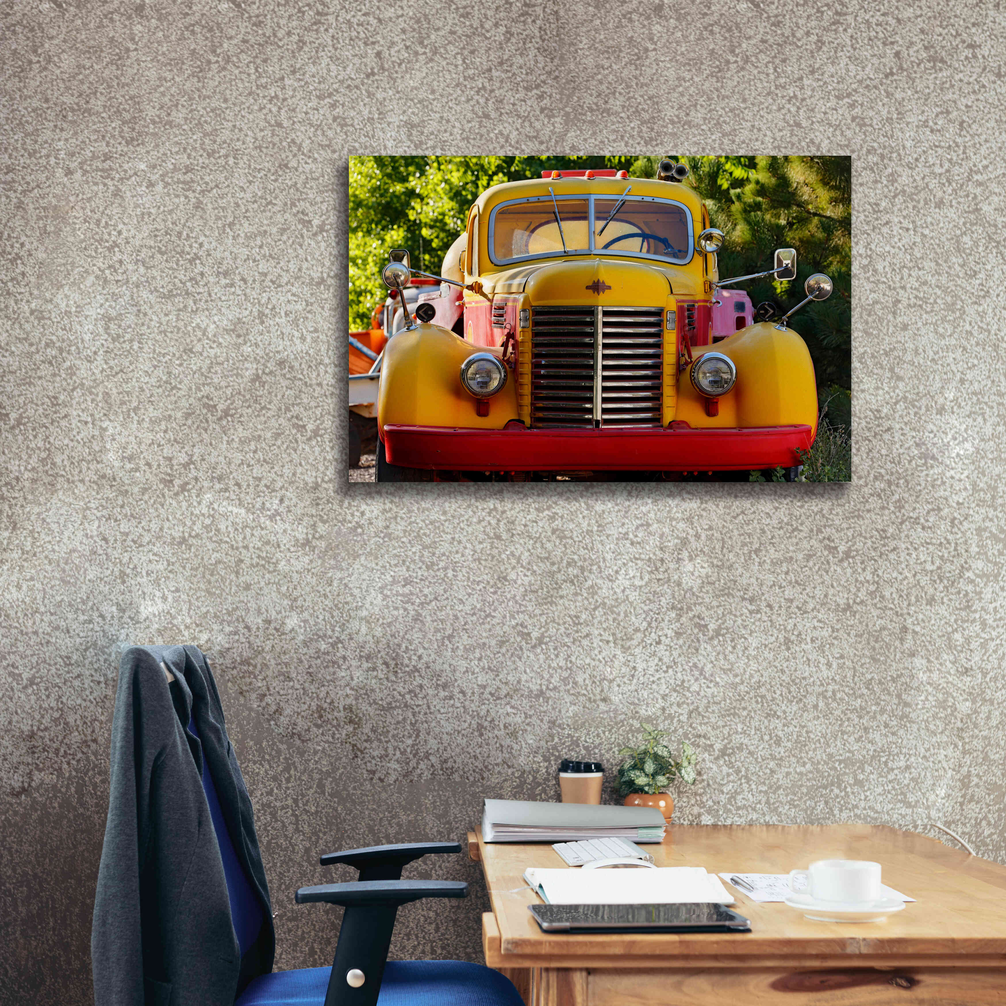 'Gold King Mine Yellow Truck' by Mike Jones, Giclee Canvas Wall Art,40 x 26