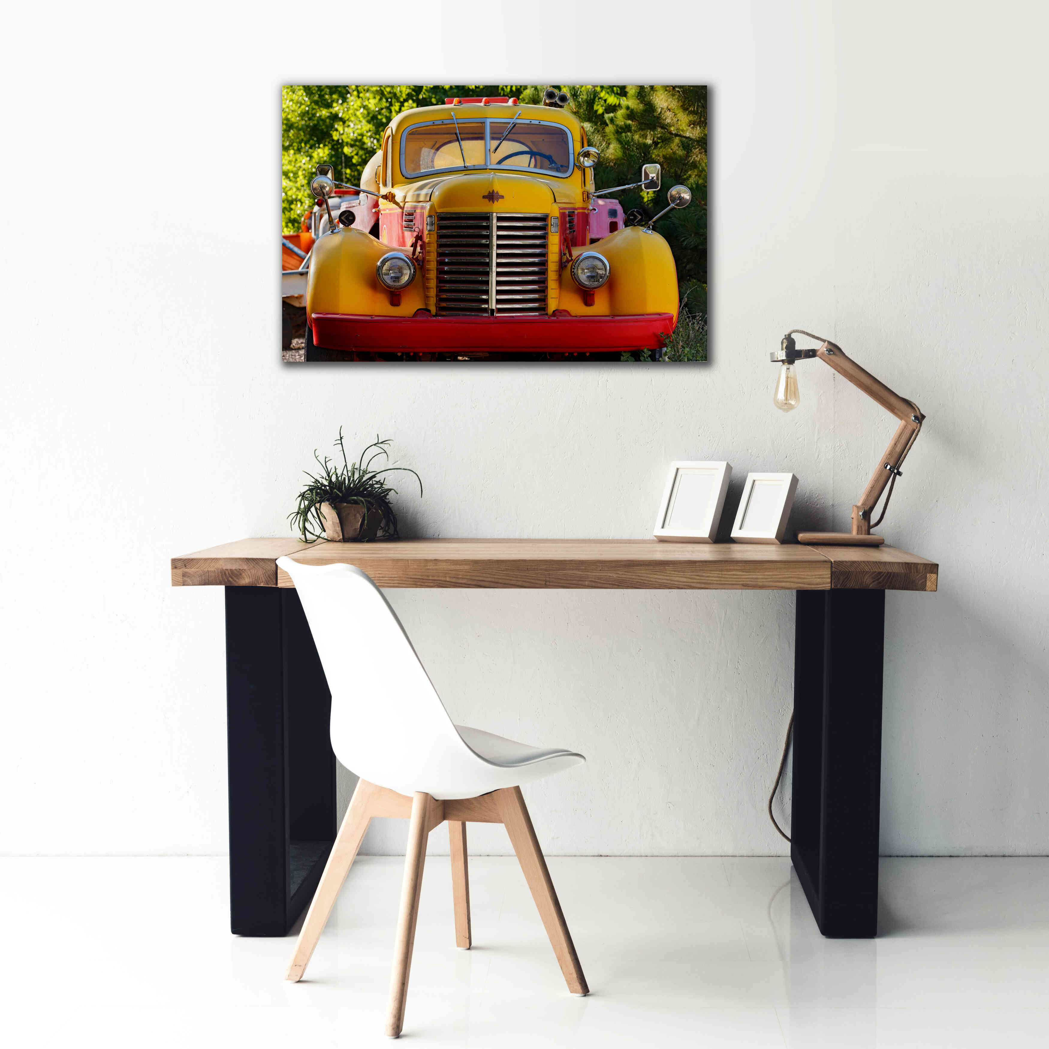 'Gold King Mine Yellow Truck' by Mike Jones, Giclee Canvas Wall Art,40 x 26