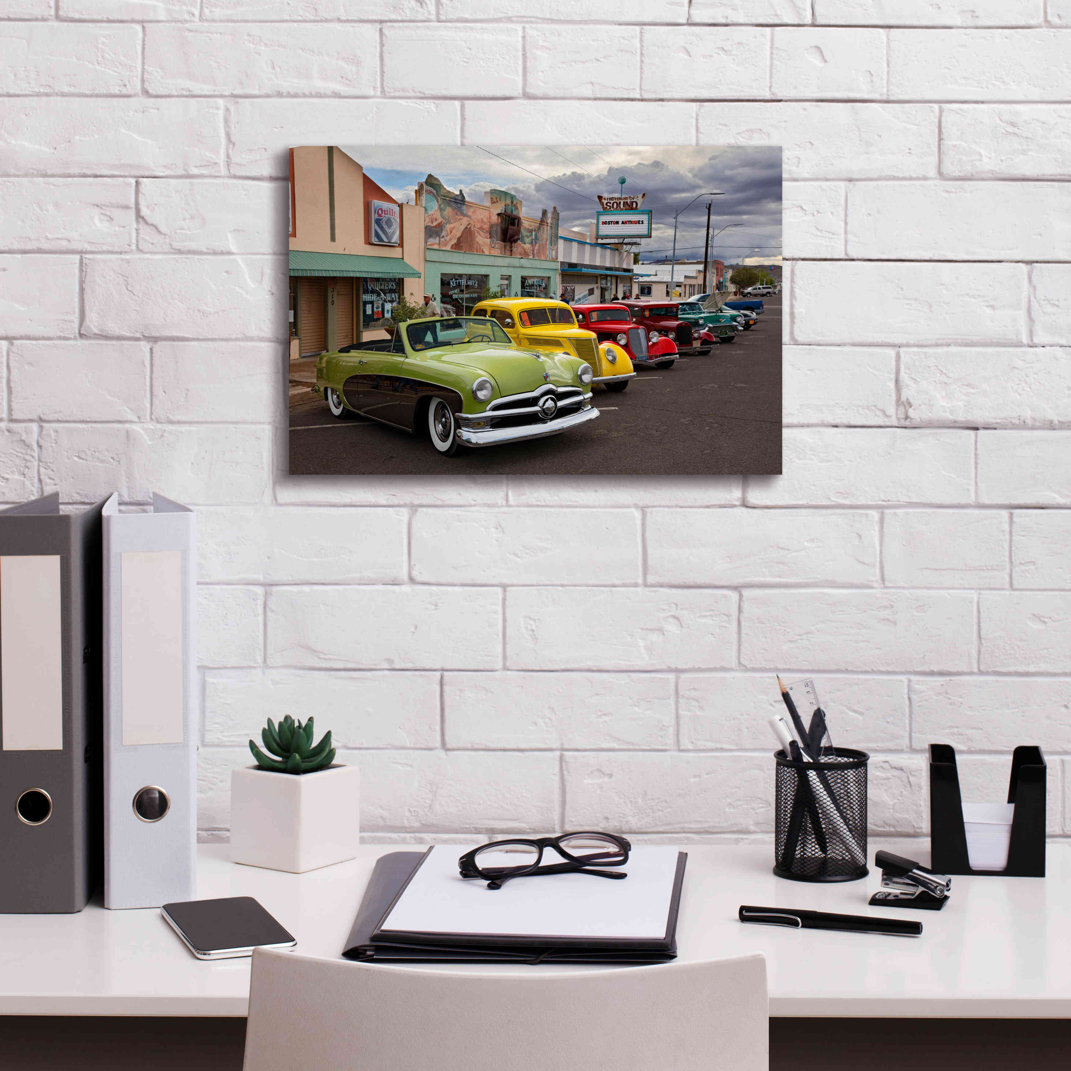 'Route 66 Fun Run Kingman' by Mike Jones, Giclee Canvas Wall Art,18 x 12