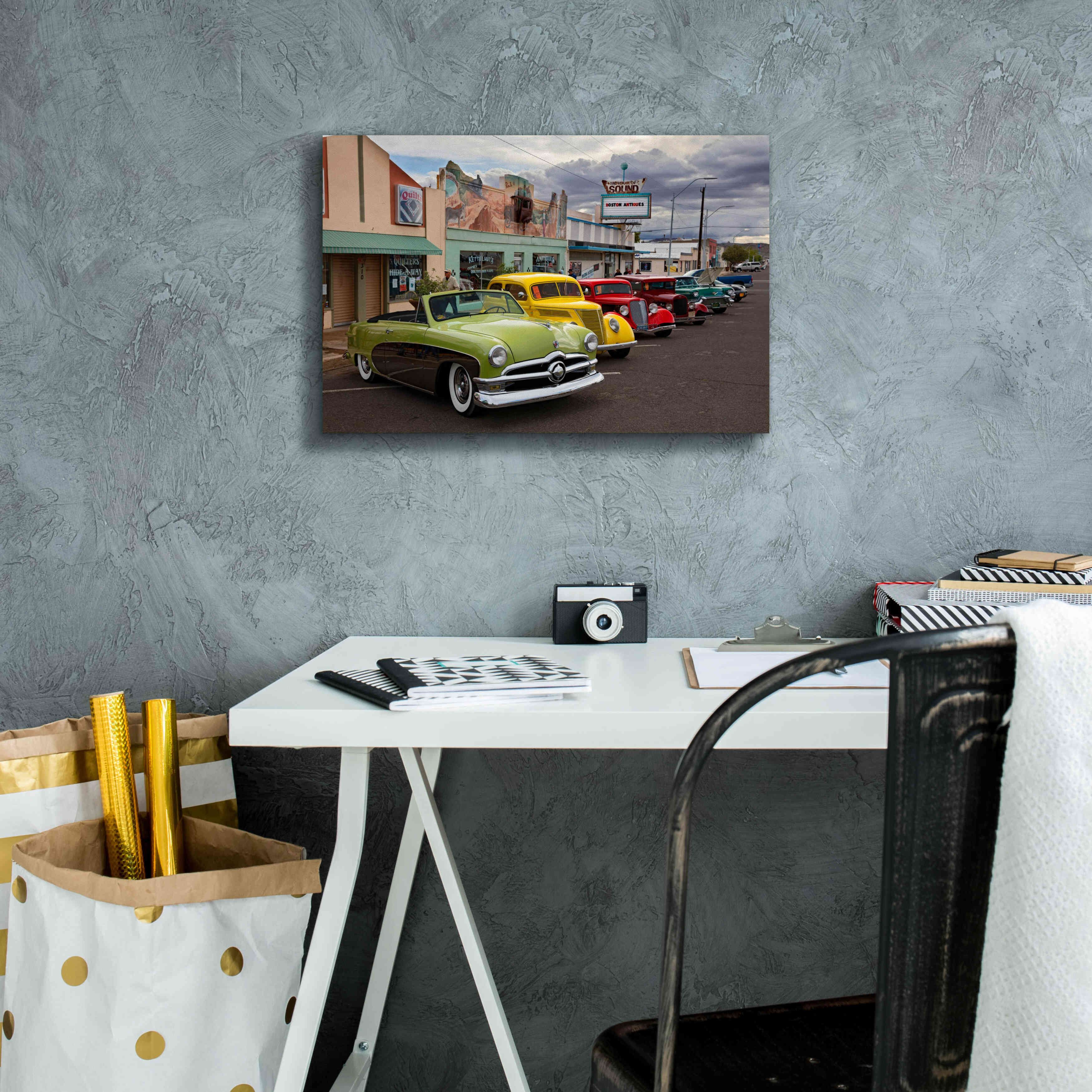 'Route 66 Fun Run Kingman' by Mike Jones, Giclee Canvas Wall Art,18 x 12